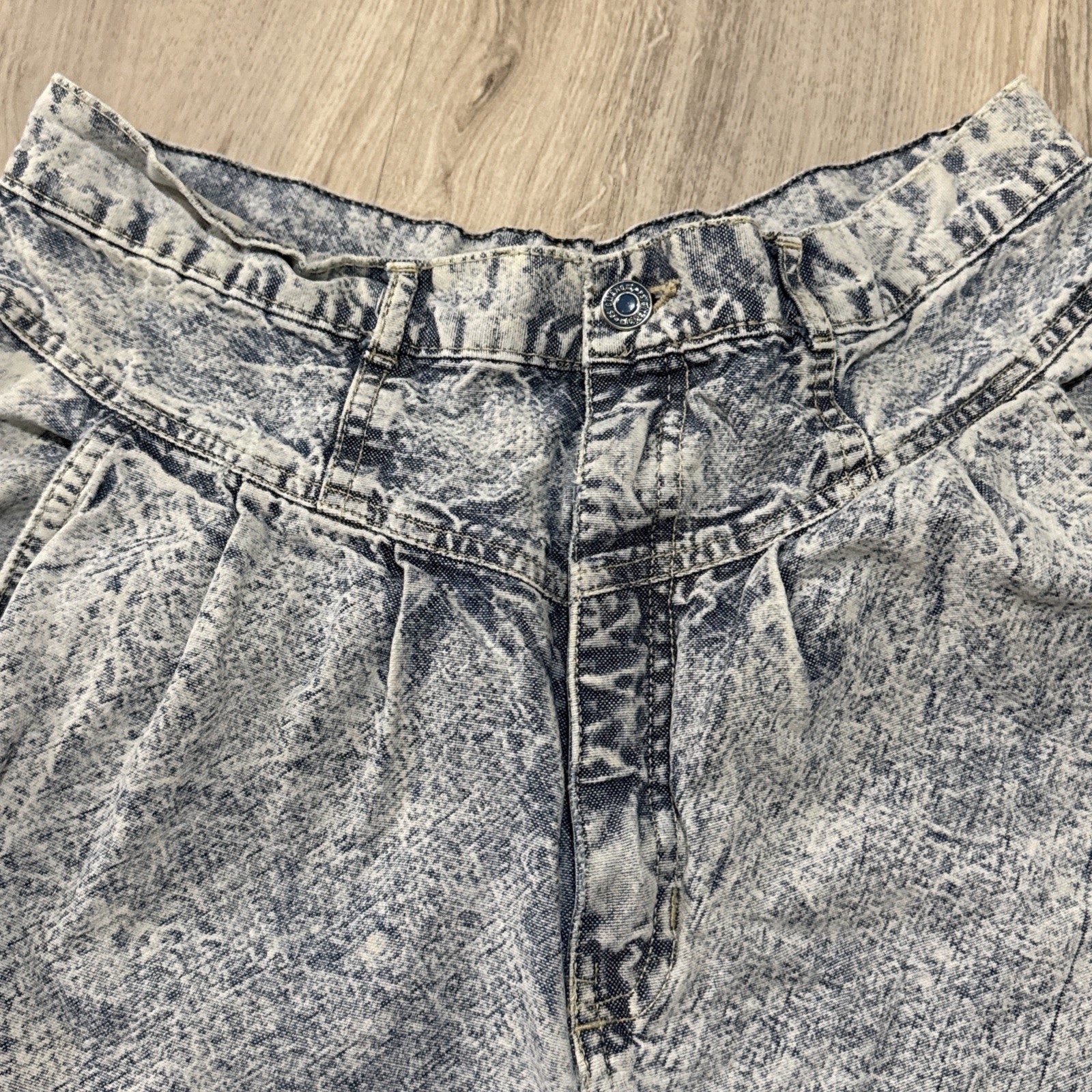 PS Gitano High Waist Pleated Tapered Mom Jeans Sz 16 Long Acid Wash 80s Vintage