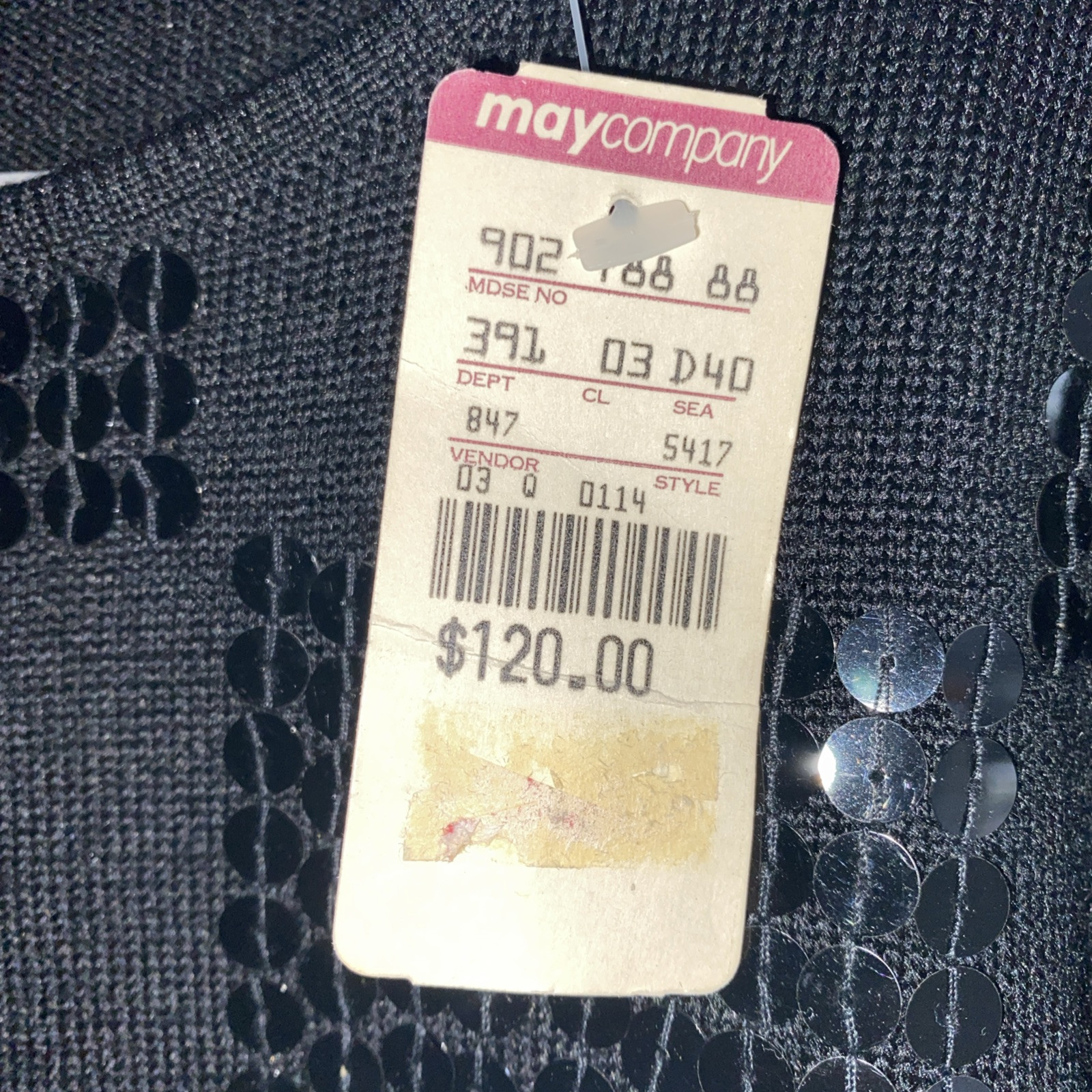 Vintage Valerie Stevens Sequins Sweater Black Small Deadstock Defect NWT *HOLE