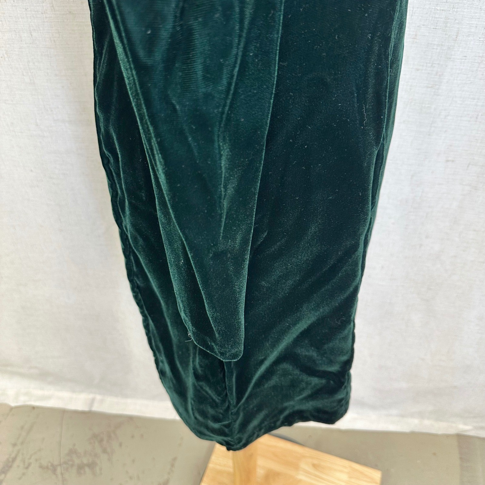 Moda International Emerald Green Velvet Lace Cold Shoulder Goth Dress Size 12