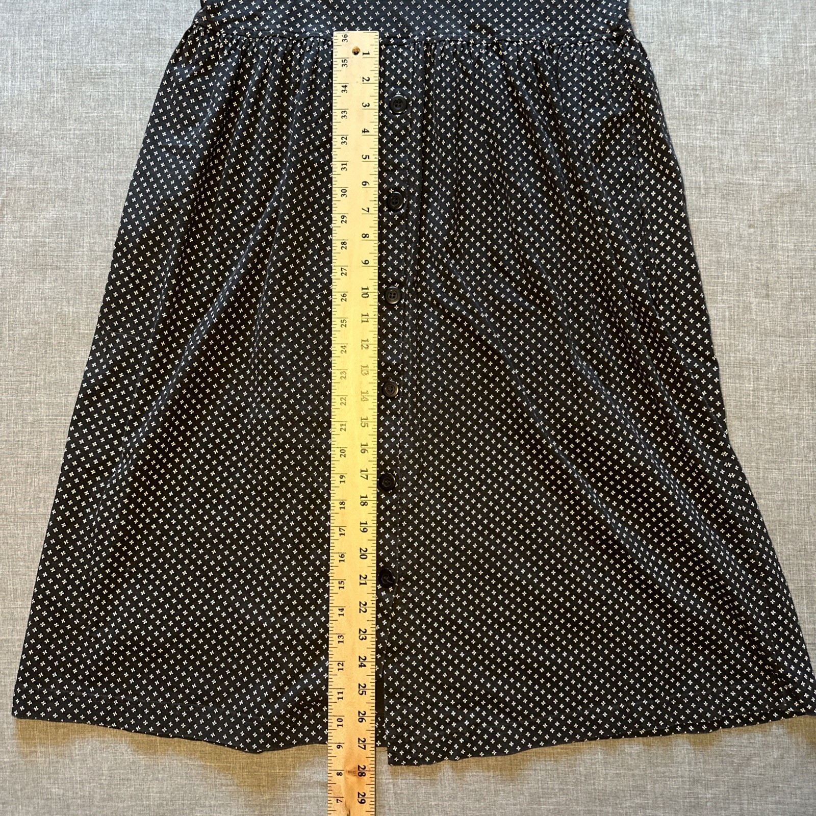 VTG 80s Sportables Prairie Ditsy Cotton Long Sleeve Drop Waist Midi Dress M
