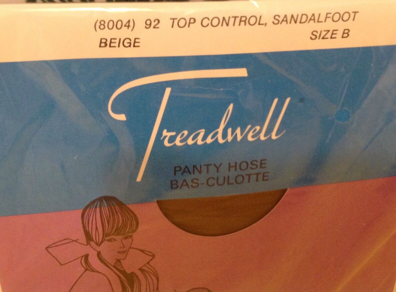 Vintage Pantyhose Treadwell Control top Color Beige size B BCT003