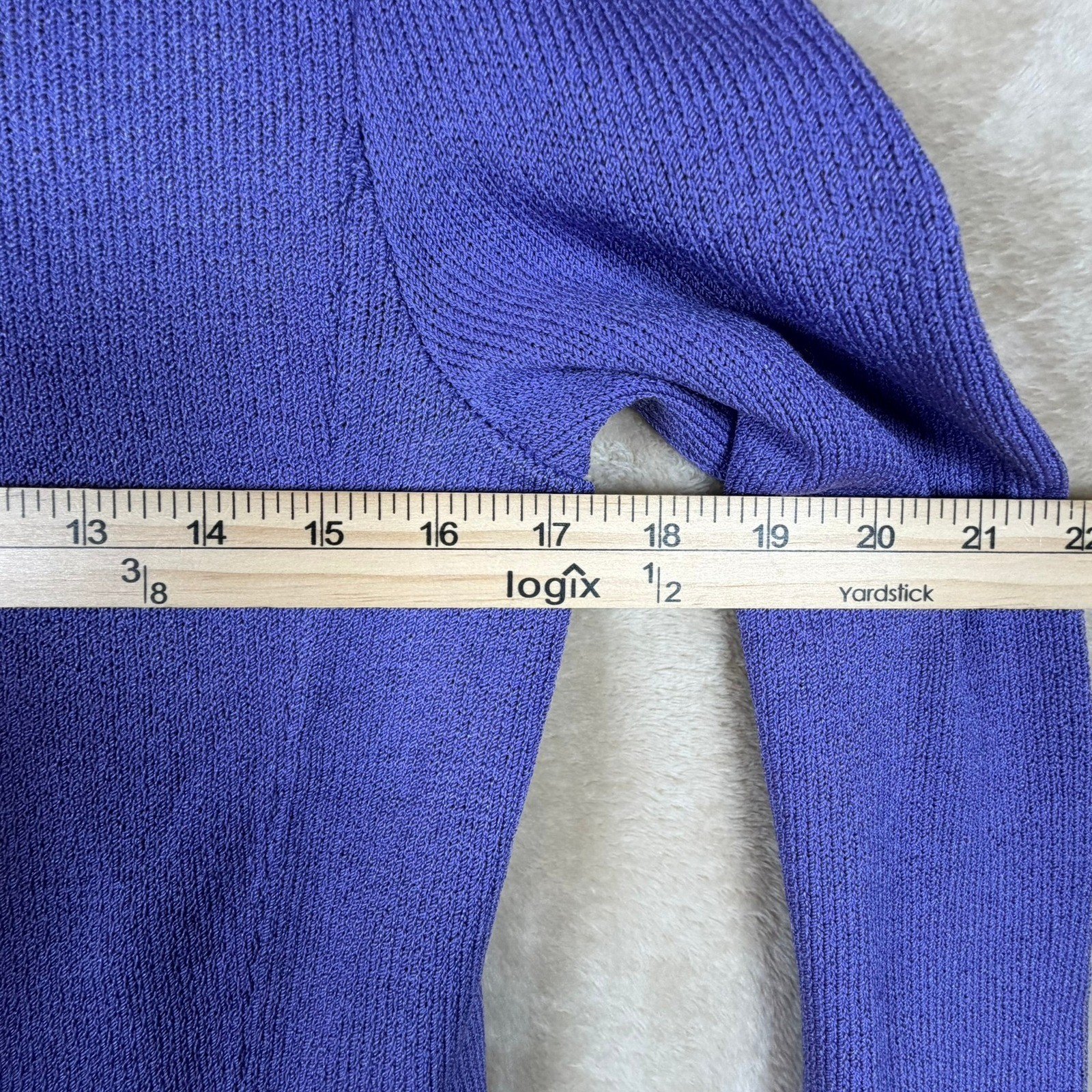 Vintage J.S.S. Purple Wool Blend Knit Skirt Suit Set Gold Crest Buttons Size S