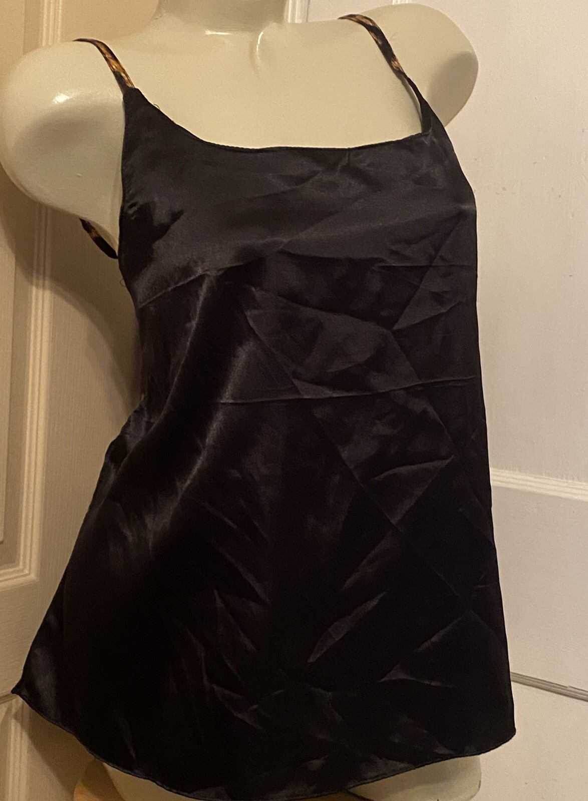 ASHRO Sexy Sissy Soft Silky Black Camisole Cami XXXL