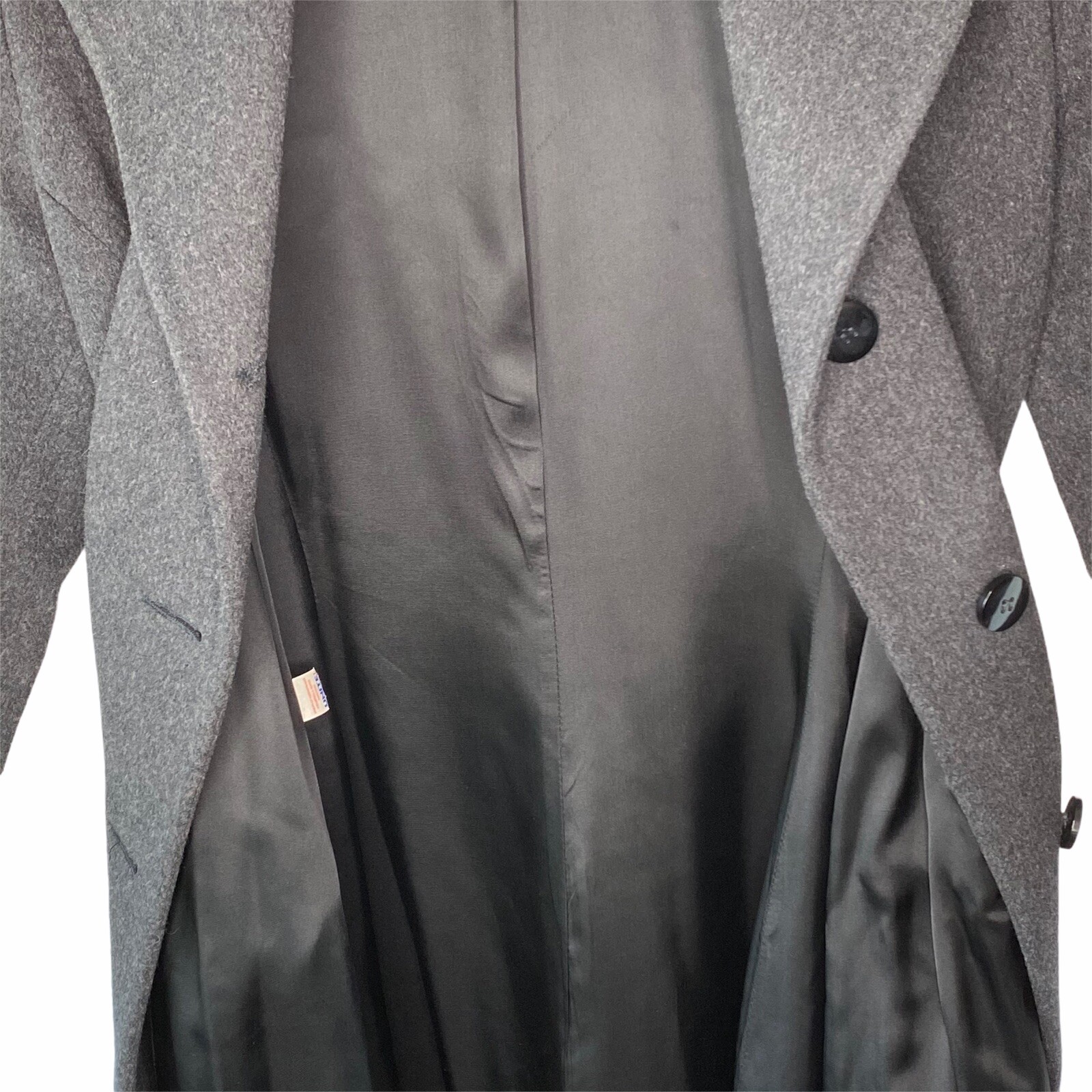 John Weitz Coat Vintage USA New Lined Womens 100% Gray Button Long Wool