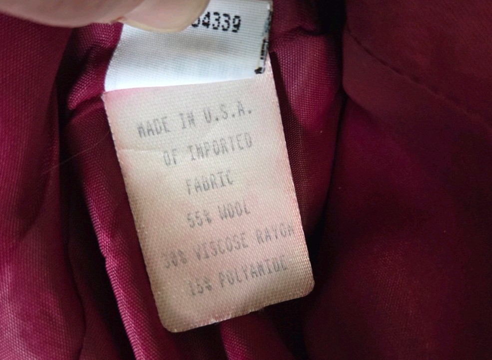 Vintage Gianni Wine Merlot Burgundy Tweed Wool Knit Blazer Size 14 Made In USA
