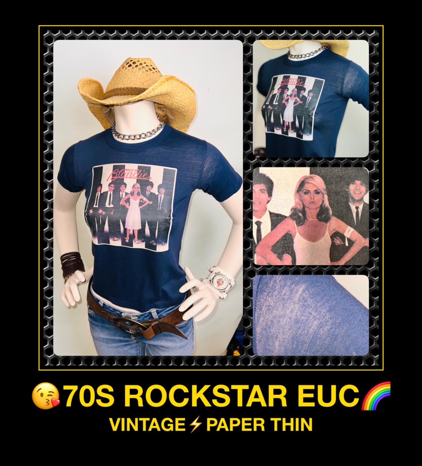 VTG 70s ROCKSTAR BLONDIE Parallel Lines 1978 Debbie Harry Concert Tour T-Shirt