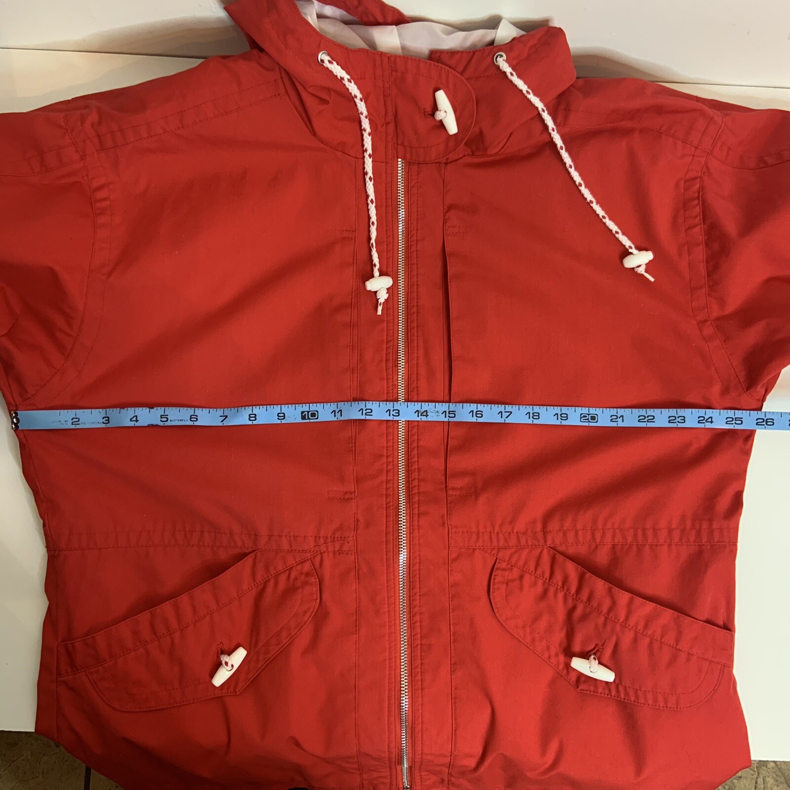 Vintage Donny Brook Nautical Sailor Red Anorak Coat Jacket Women’s Size Large