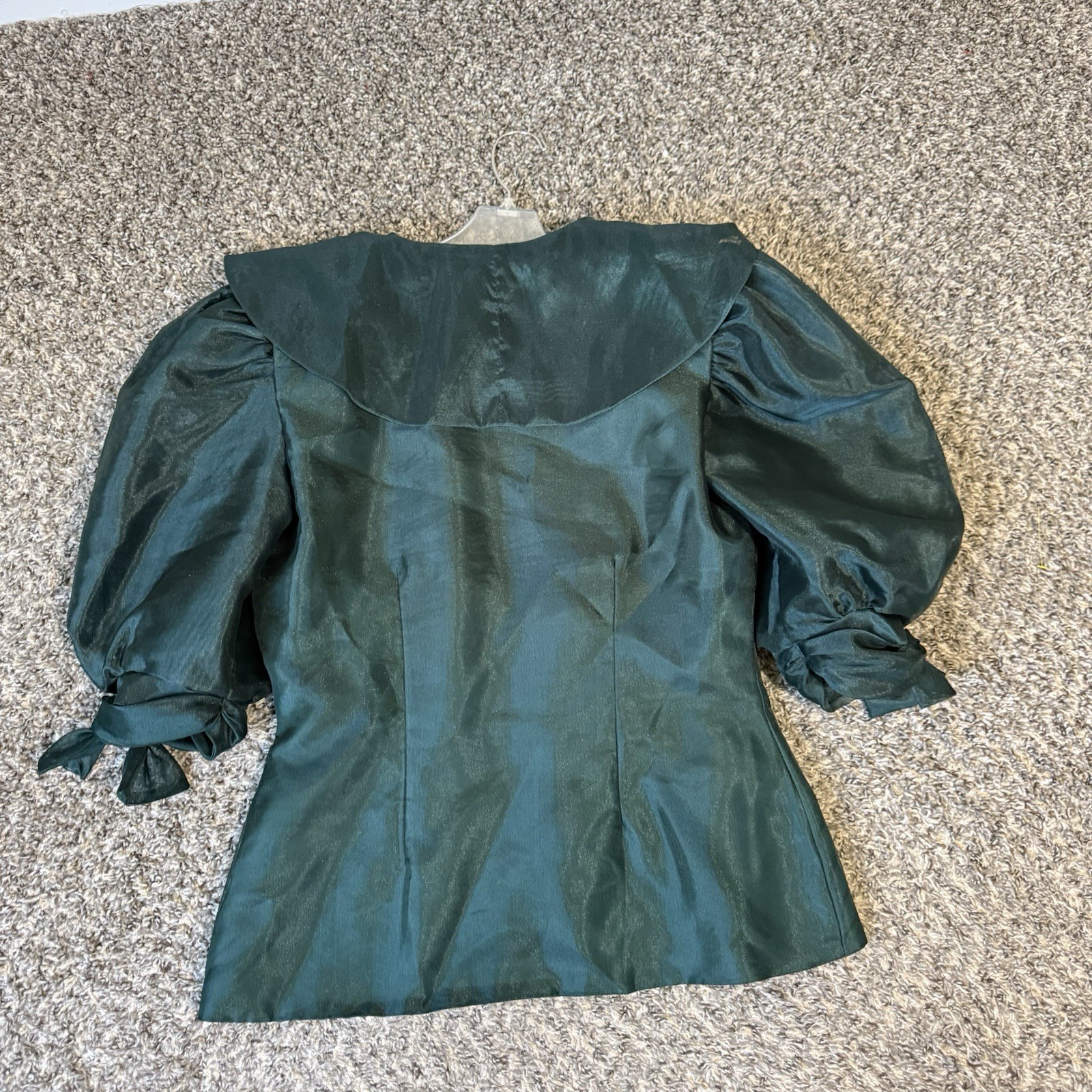 VTG Watters & Watters Top Embellished Buttons 12 Elegant Drama Formal Green