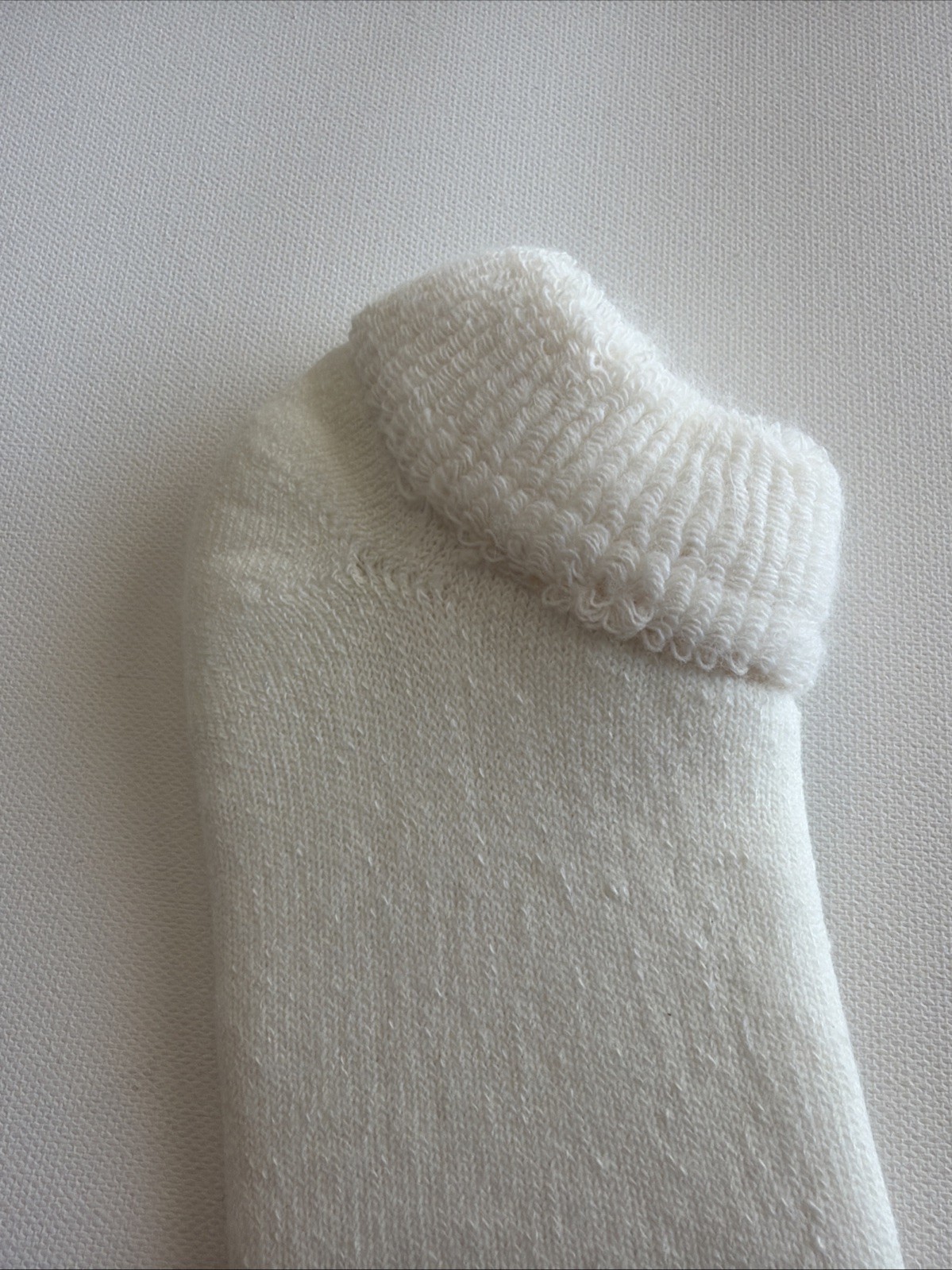 VTG Women’s Socks Low Cut Acrylic 9-11 White Ankle USA Super Soft Irregular 80s.