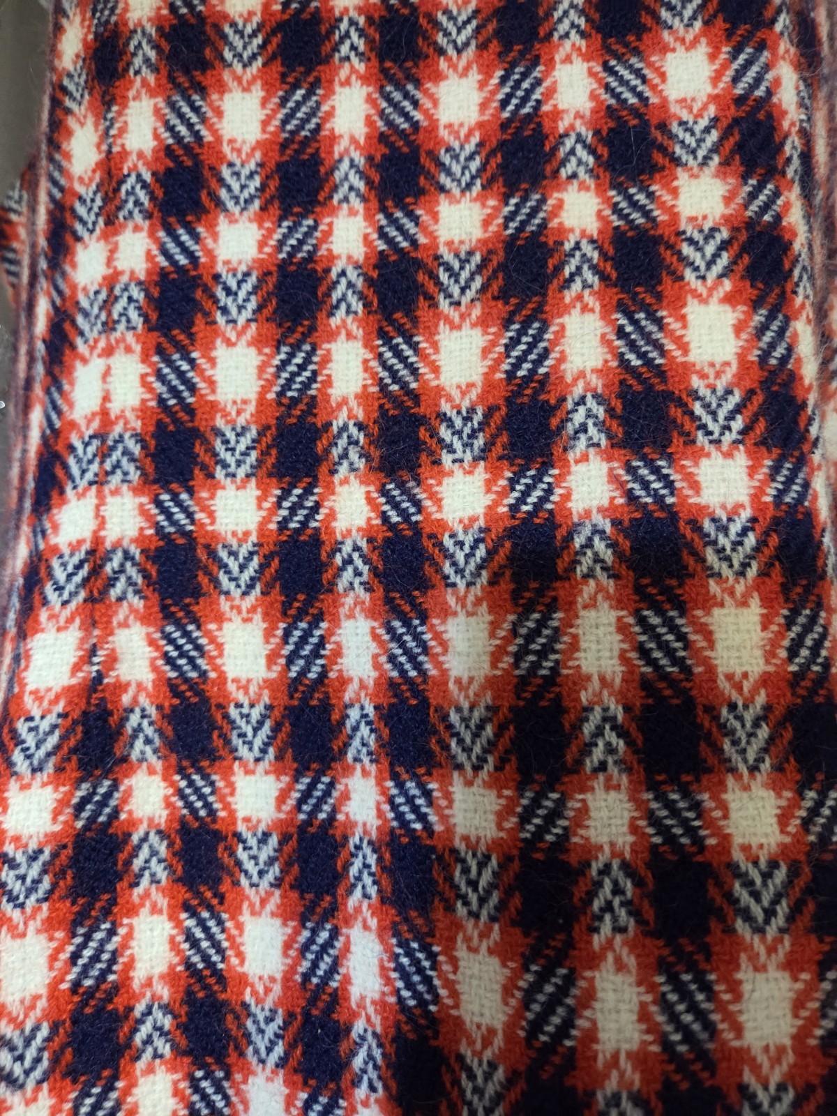 Vintage 60s Mod Red White Blue Plaid Mini Dress S