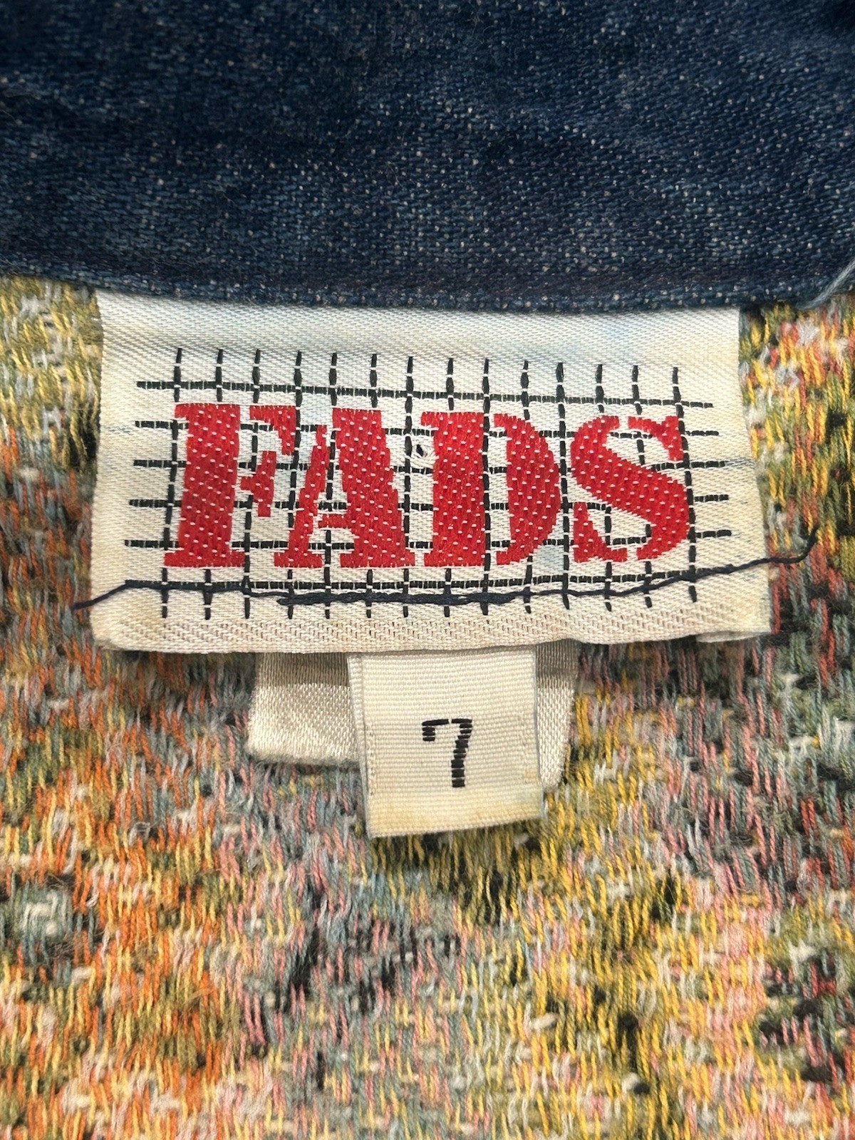 Vintage 80s Denim Prairie Dress Tapestry Floral Corset Midi Puffed Sleeve S 7 ^