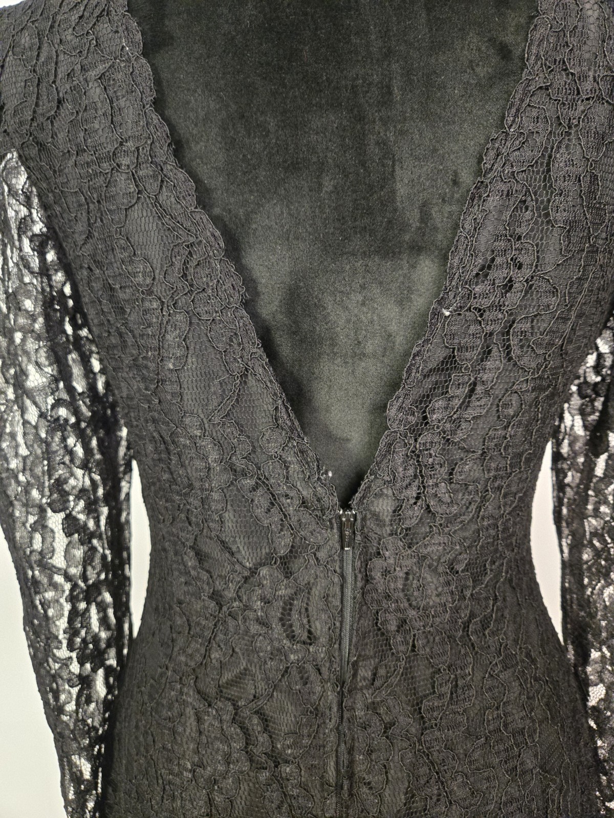 Expo Nights Vintage Long Sleeve Lace Black Dress Size 12