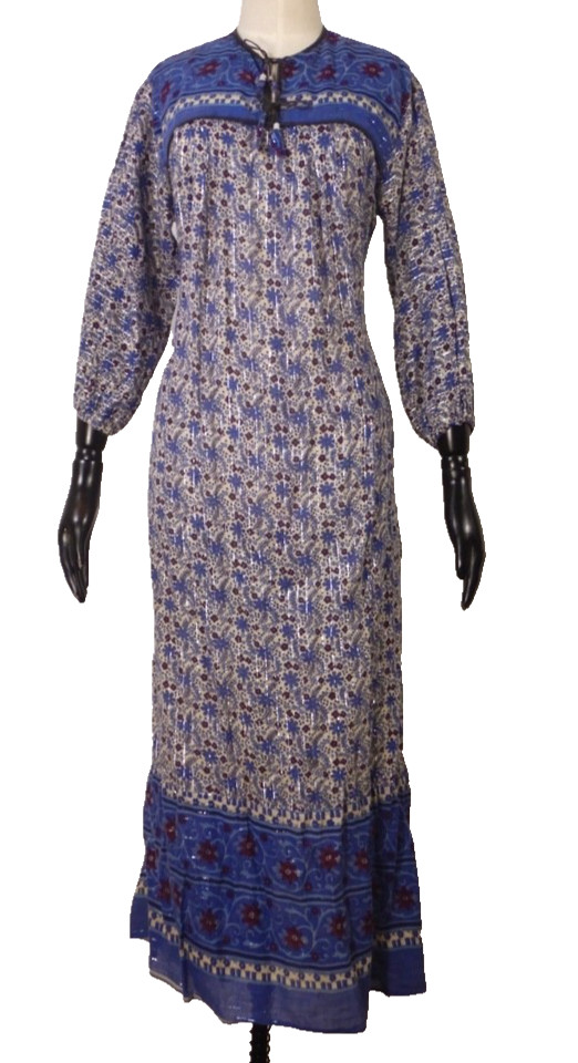 Vintage Indian Cotton Dress Boho Festival XL