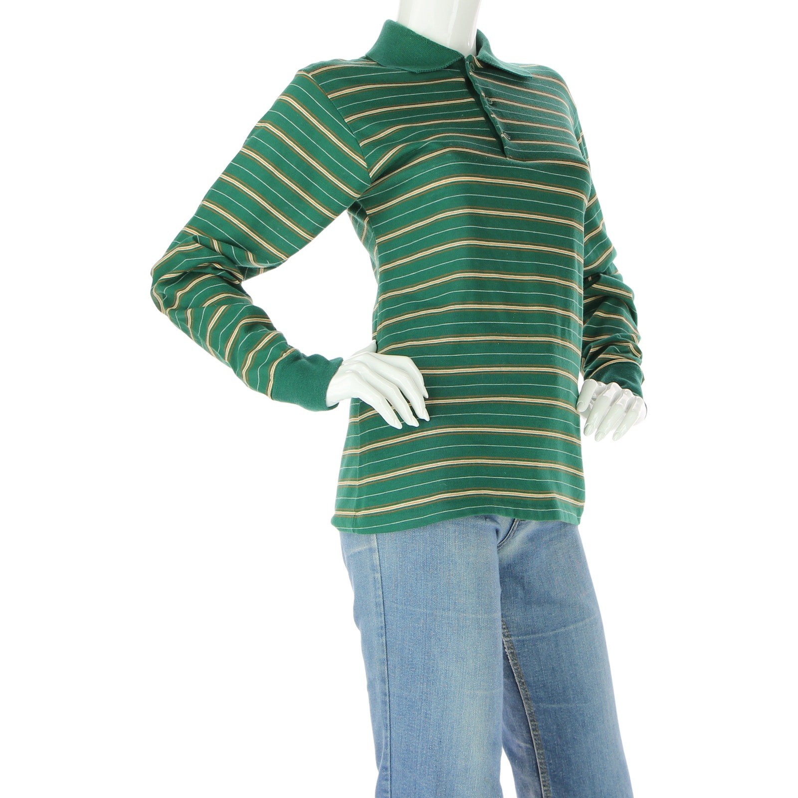 70s Vintage Admit One Striped Surf Skate Dogtown Grunge Punk Rock Polo Shirt