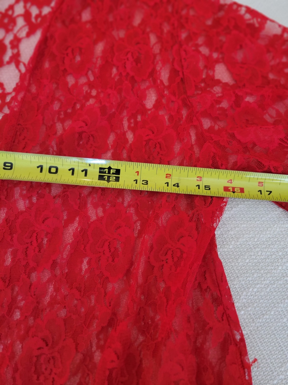 Vintage Glydons Red Lace – Kimino – Maxi Robe – Duster- Festival Outfit – Small