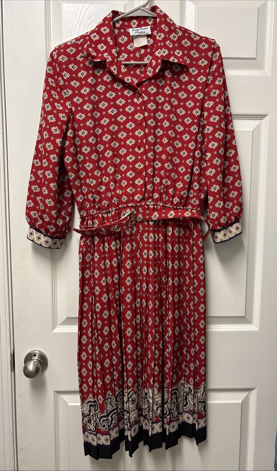 Vintage Lady Carol Petites Pleated Dress Belt Size 14 USA Made EUC