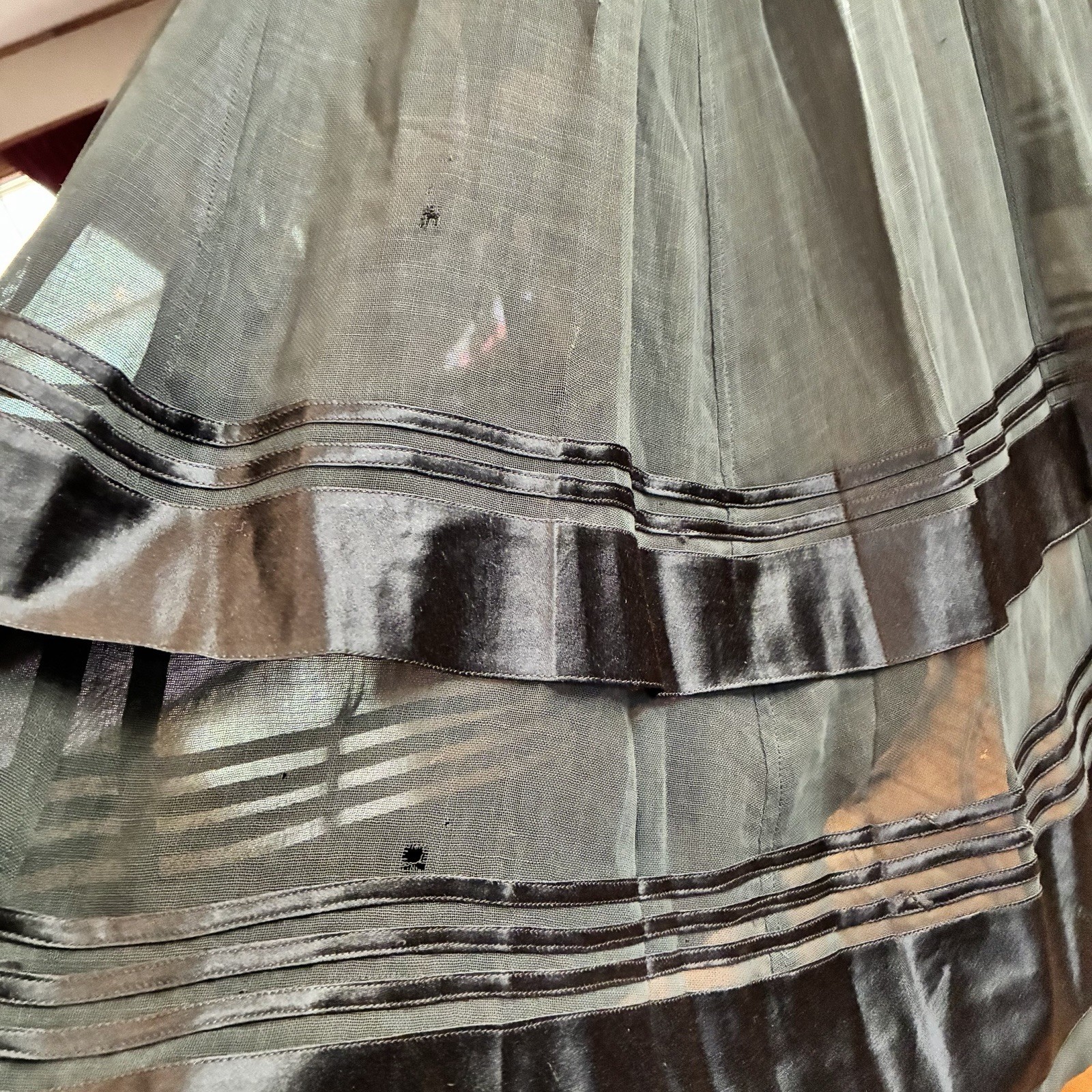 Antique Victorian Mourning Over Skirt Petticoat Overlay For Template