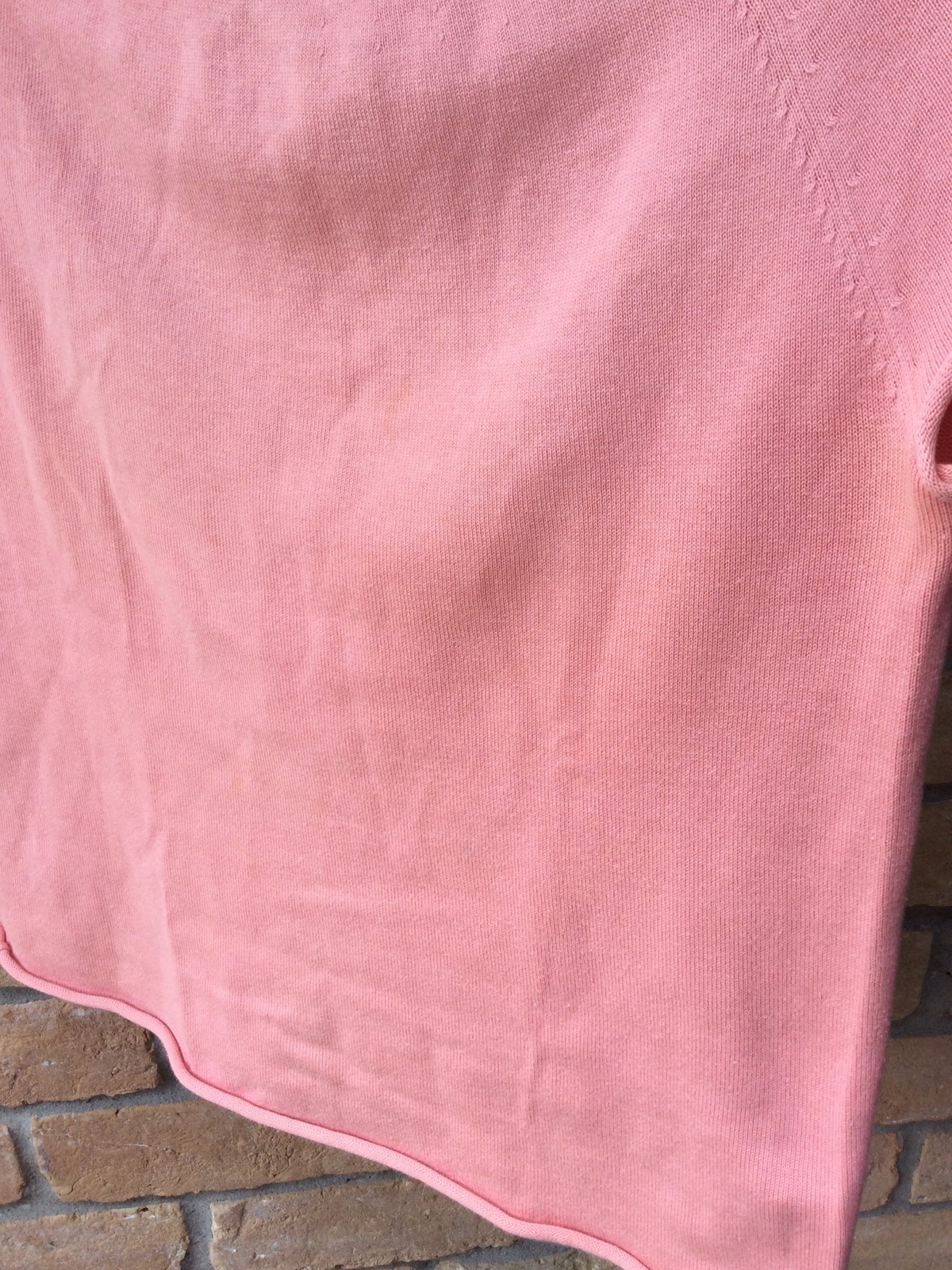 VTG 80s DKNY Donna Karan NY Dusty Peach Sweater Sz S/P PETITE Cotton Rolled Hem
