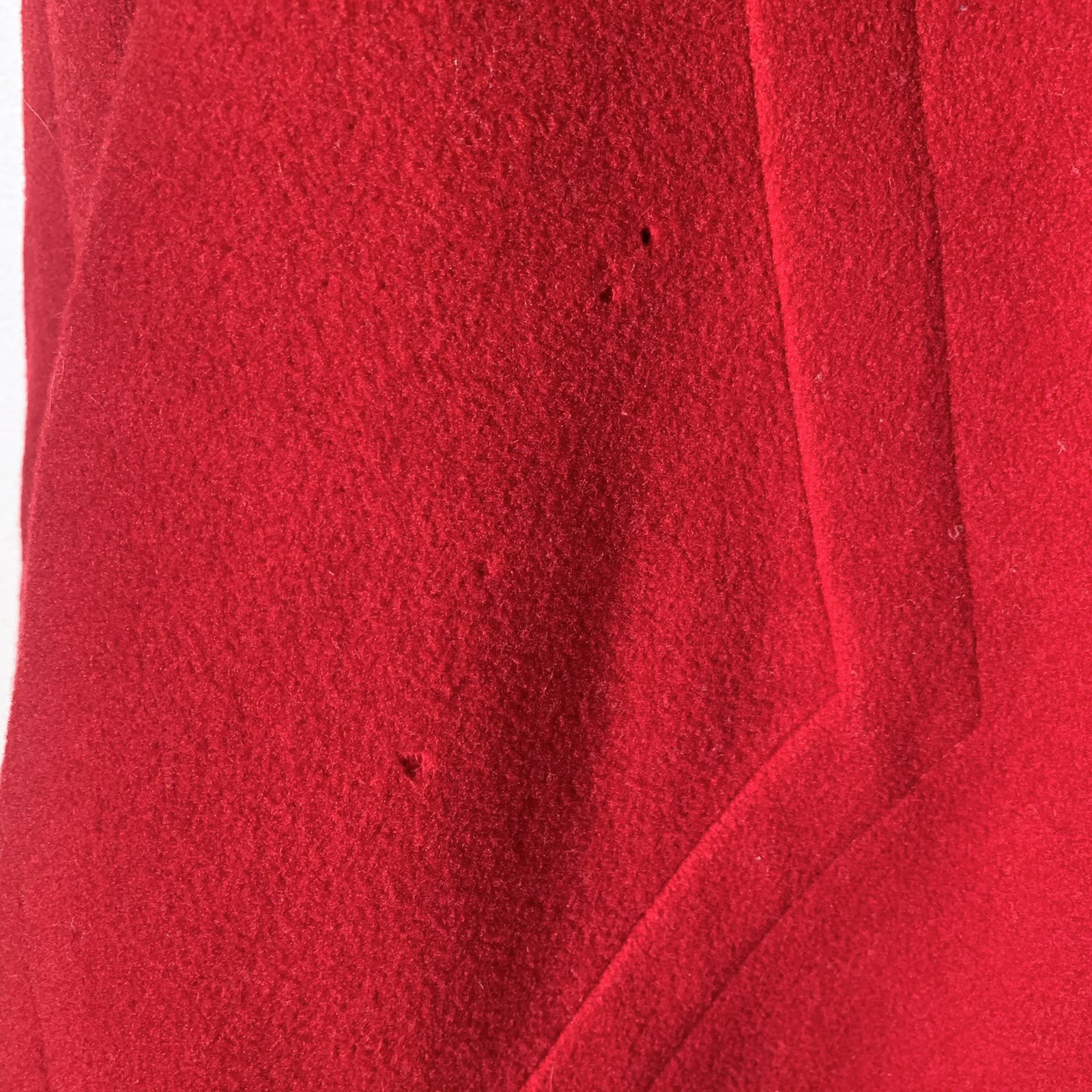 Vintage Worumbo Fabric by Forstmann 100% Wool Red Pea Coat Women’s Size 12 Flaws