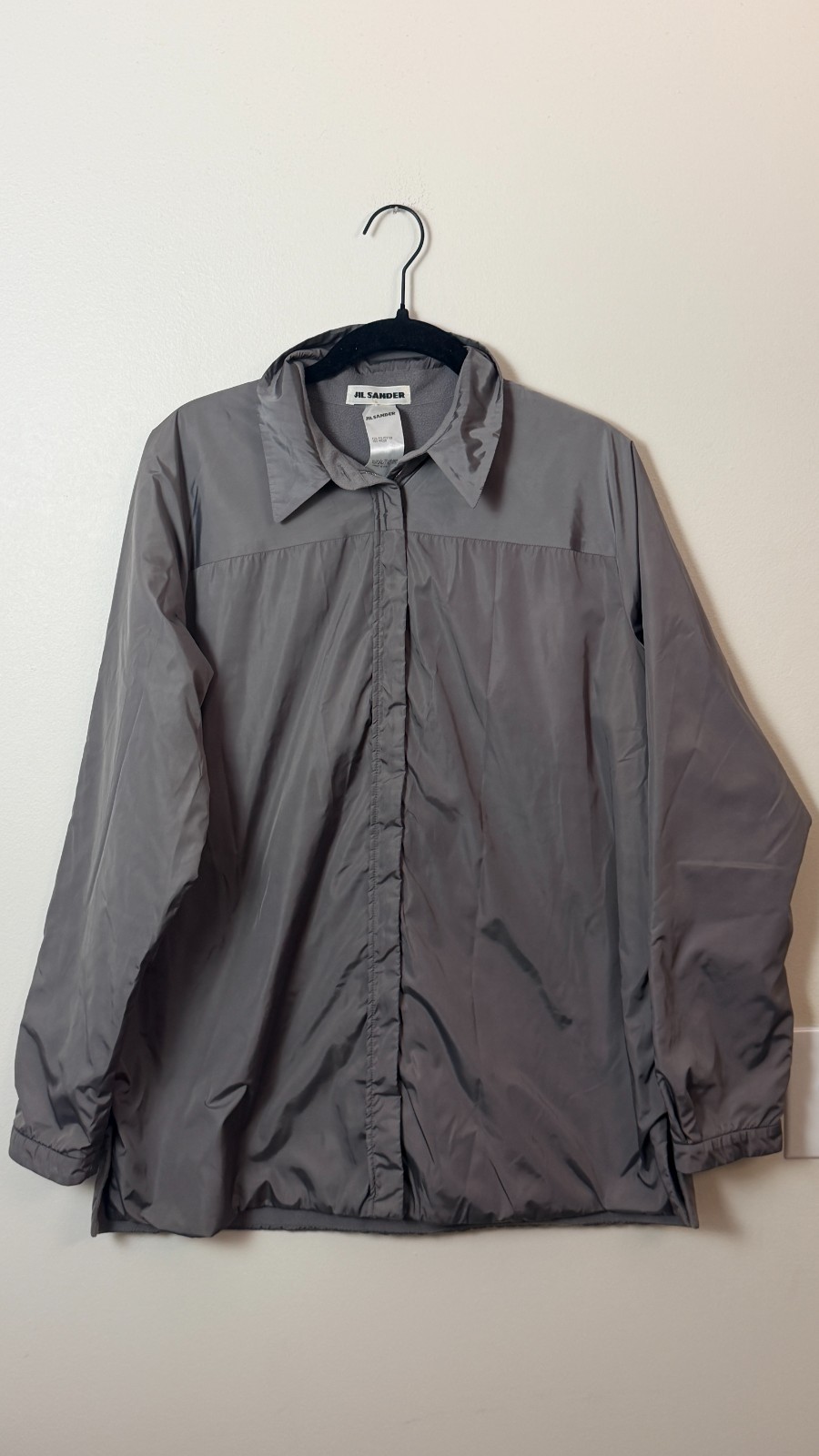 VINTAGE JIL SANDER METALLIC GRAY ZIP SPORT JACKET 40