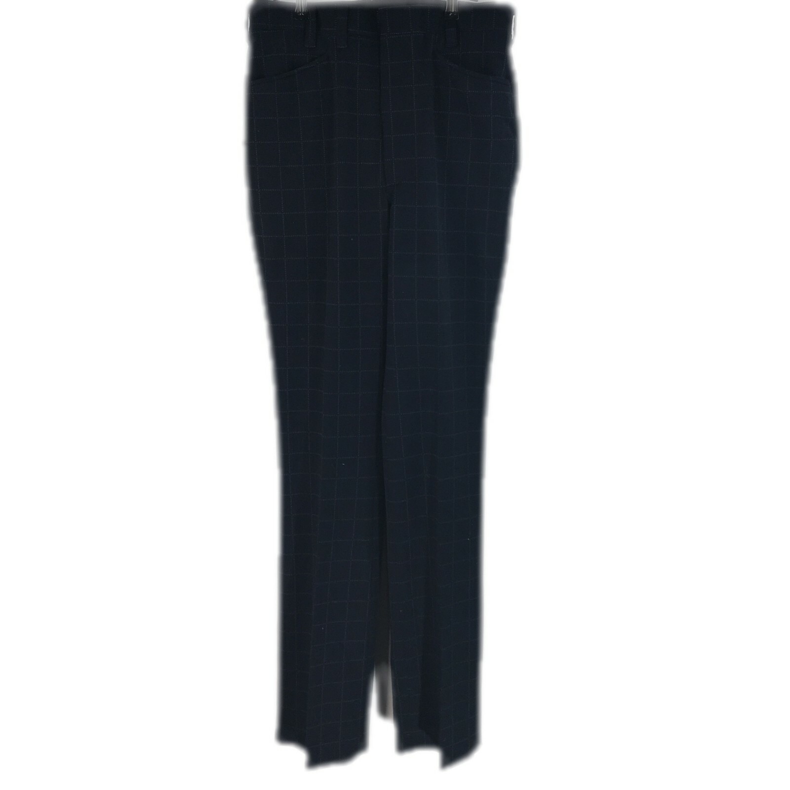Vintage Dutchmaid Womens Straight Leg Regular Checked Black Dress Pants Size 34