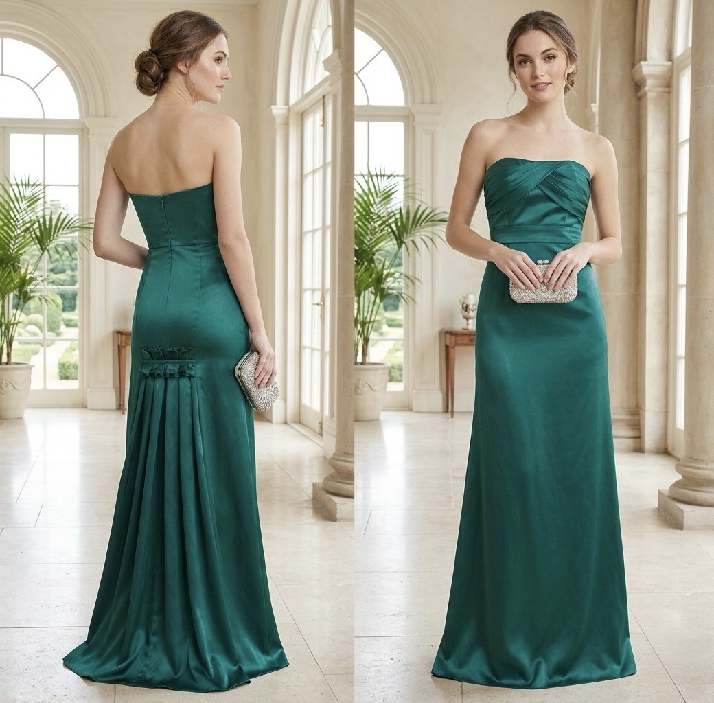 Vintage BCBG Women Teal green strapless ball gown Size 2 Maxi Dress Prom Wedding