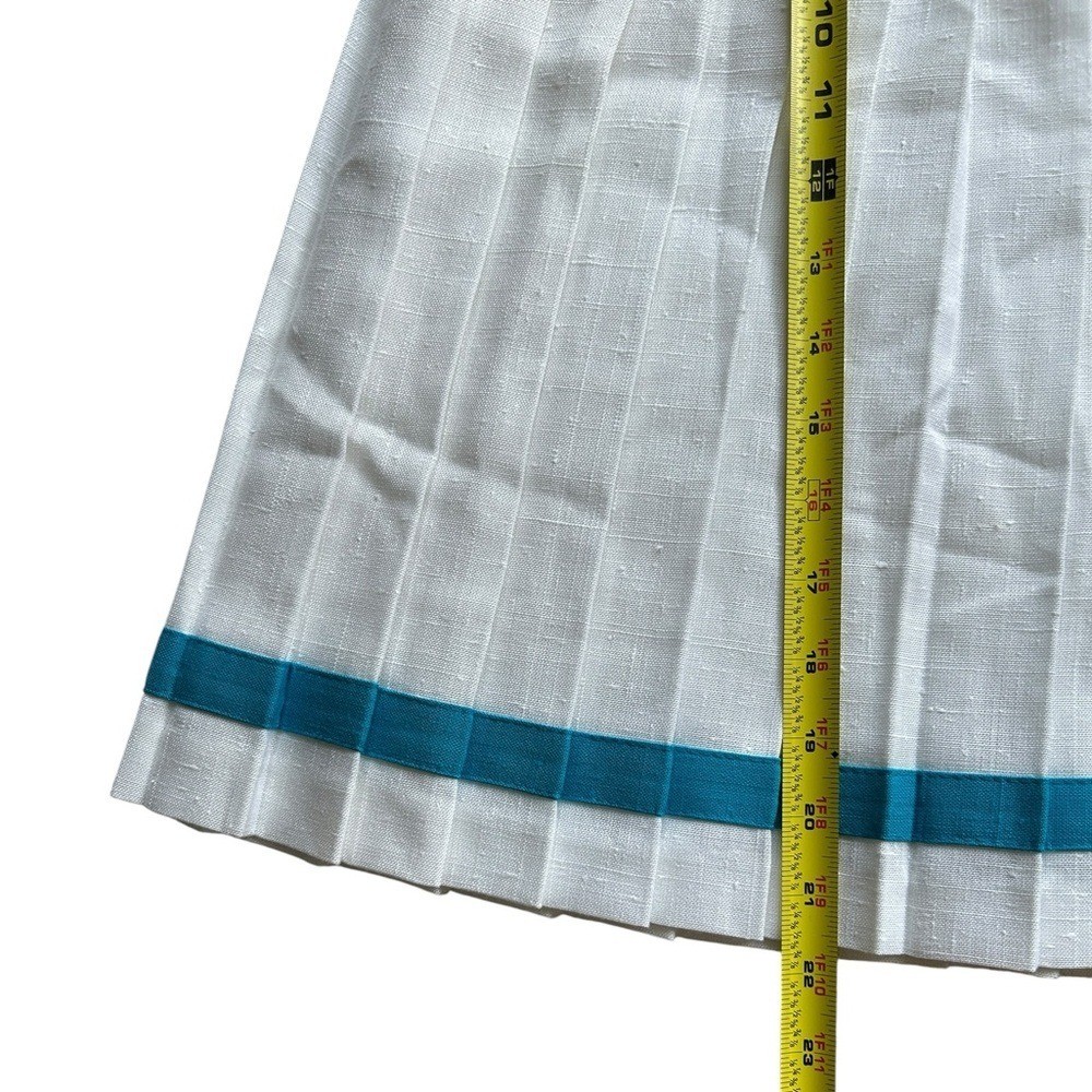 Preppy Tennis Cottage Fitness Vintage 90s White & Blue Pleated Comfy Cheer Skirt