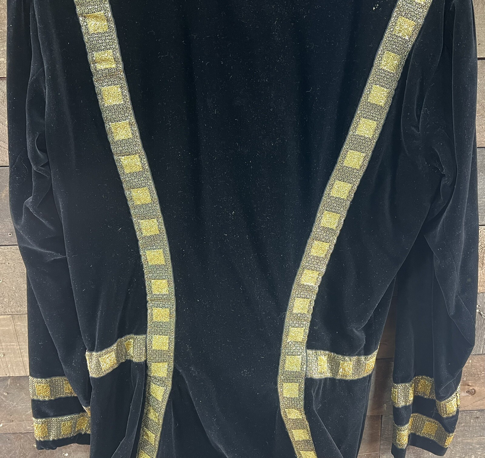 Vintage Black/Gold Renaissance Theatre Costume Gown Robe