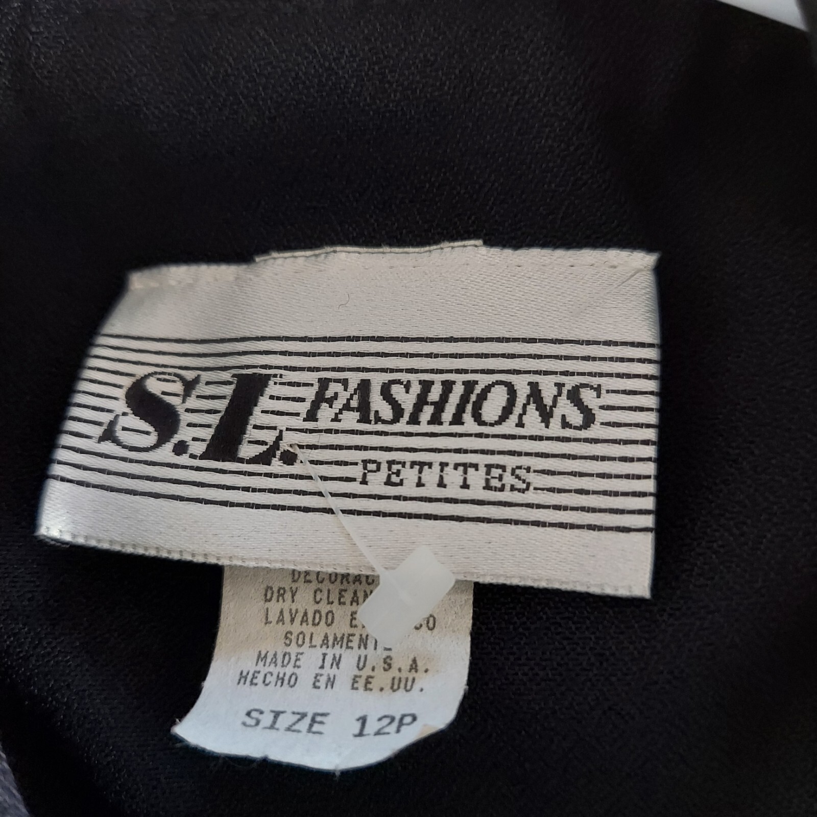 NWOT Vintage 80-90s S.L. Fashions Black Red Big Suit Collar Dress, Petites 12