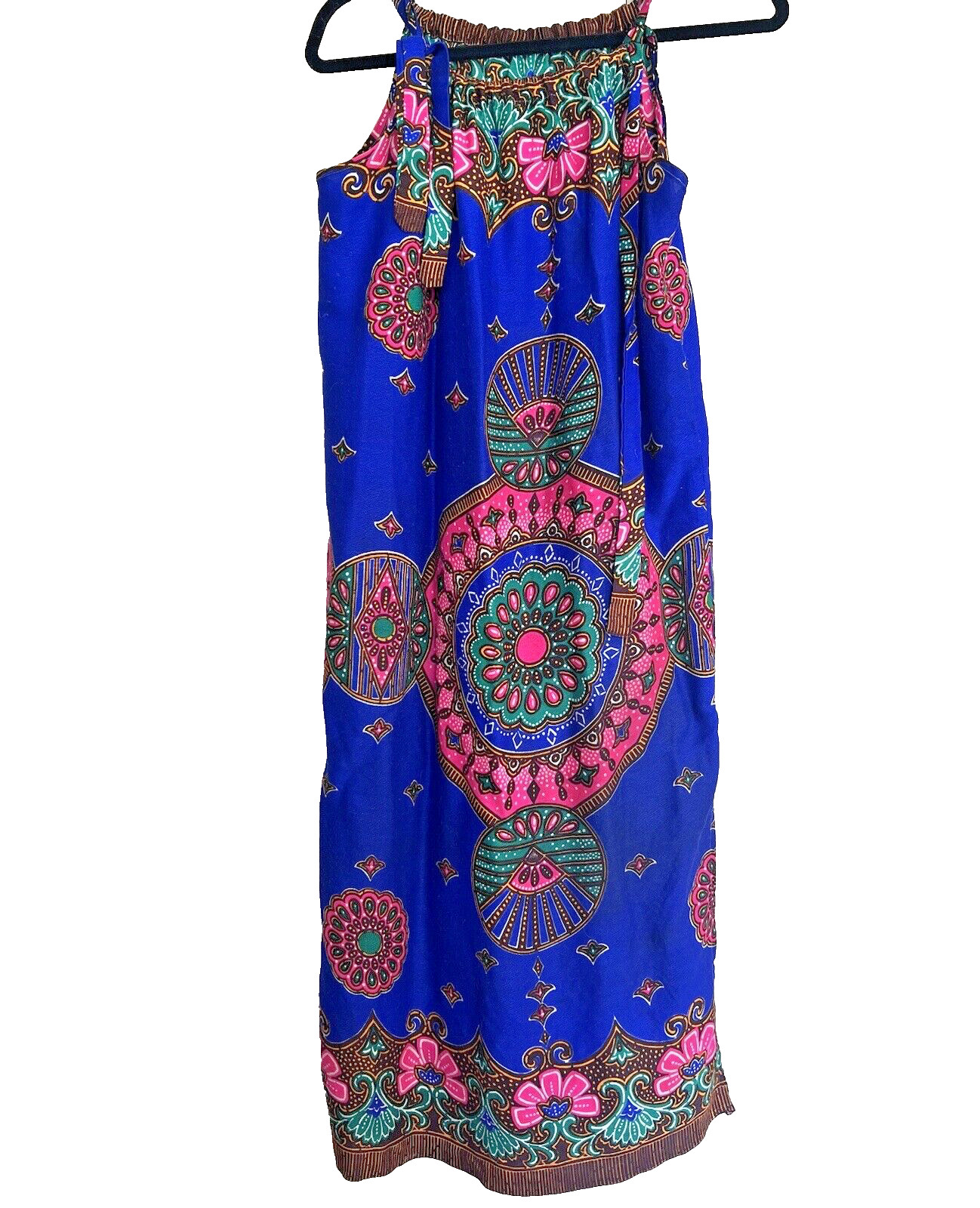 Vintage Dress Strap Midi Boho Summer Mod Hippie Psychedelic beach Small Medium 6