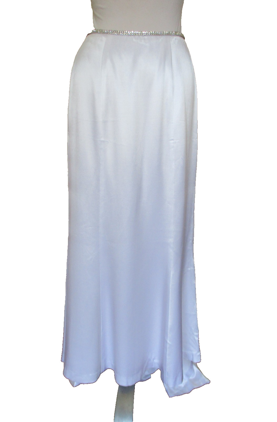 Vtg Alyce Designs Strapless Two Piece Dress Skirt Set Women’s M White Satin