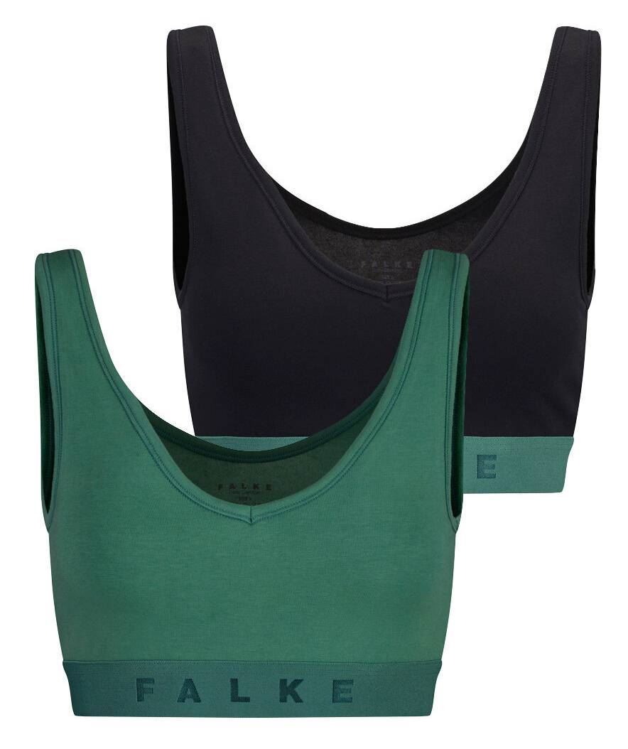 Falke Womens Daily Comfort 2-Pack Bra – Black/Green