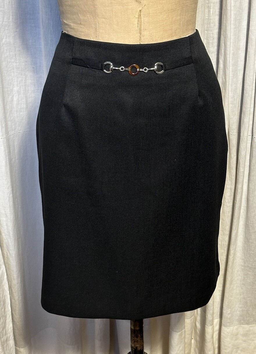 Vintage Laura Scott Womens Straight Shirt Blk Skirt Sz 14 Pre-owned
