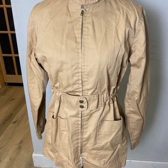 Vintage 60s Bay Mist Tan Zip-Front Jacket – Women’s S Classic 1960s Coat