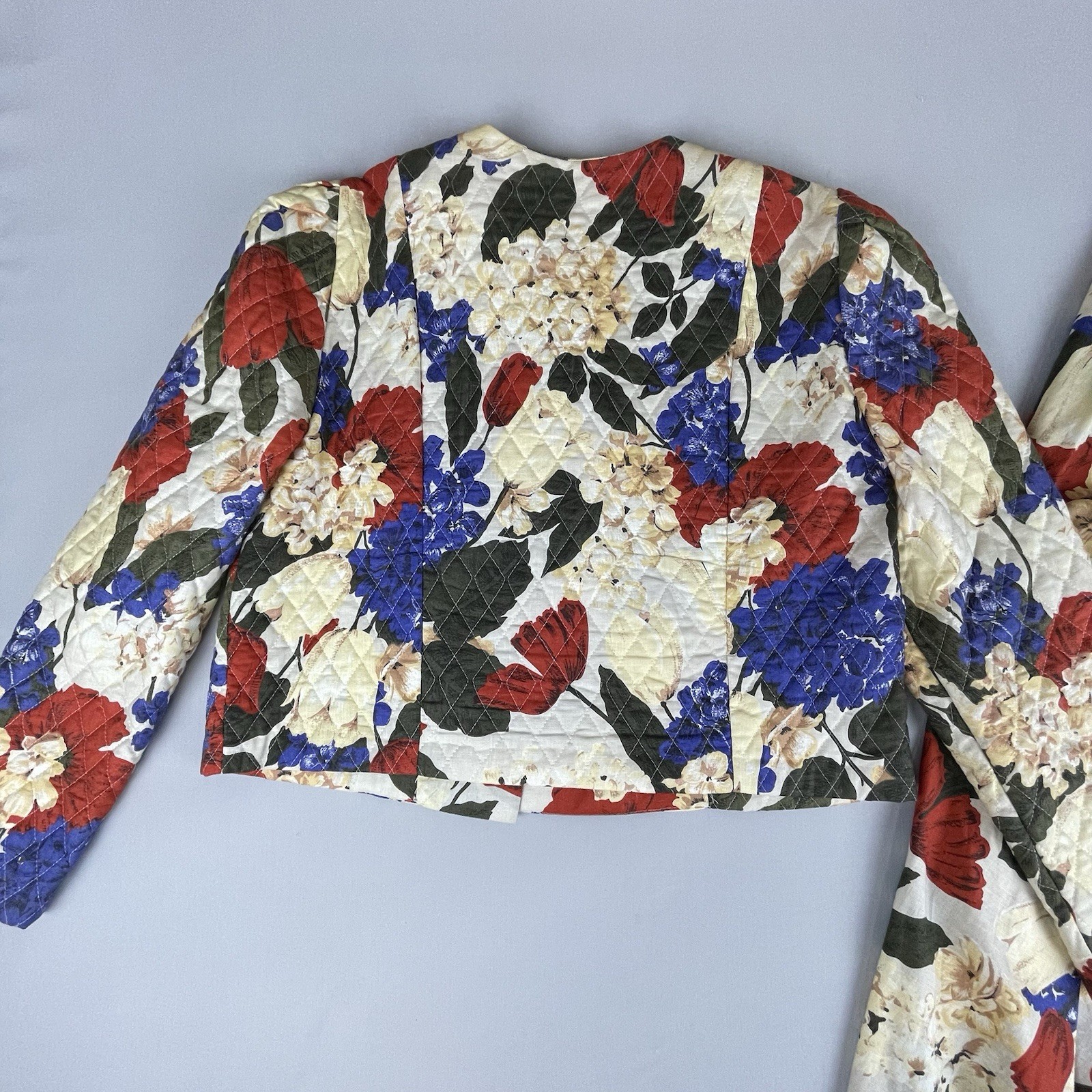 Jeffrey & Dara 2 Piece Vintage Dress 80’s Quilted Women’s Sm Bold Floral Print