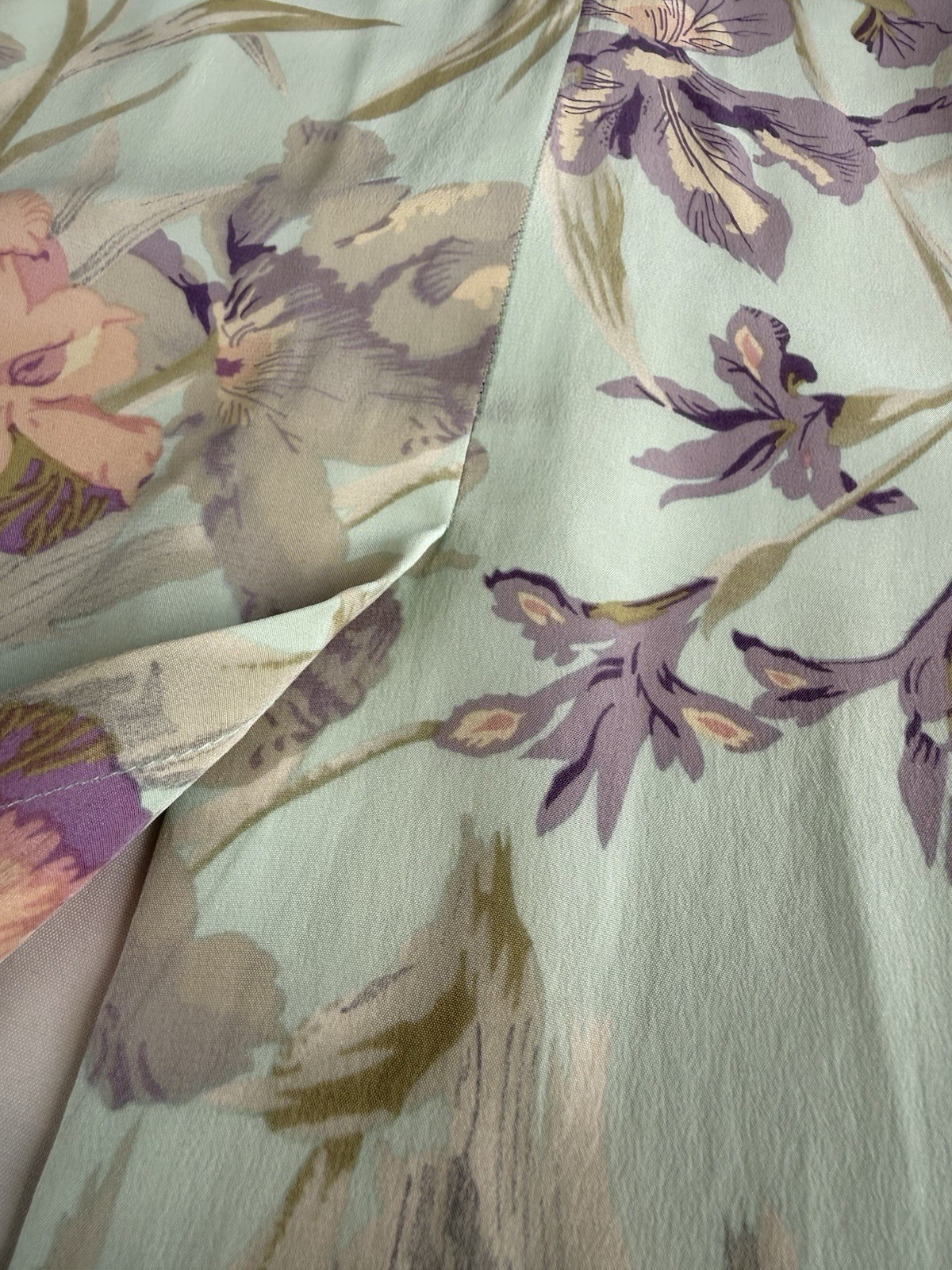 VTG Women’s Sz 6 100% Silk Floral Sheath Lined Dress Pastel Iris Print Y2K EVC