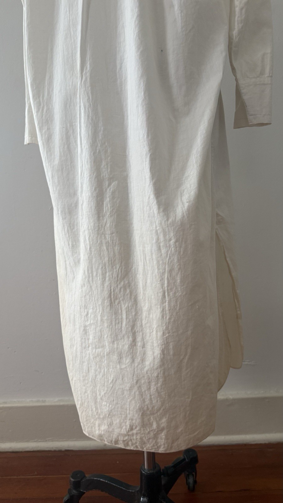 Antique Edwardian 1910s 1920s Cotton Night Shirt Dress Workwear Smock Oversized