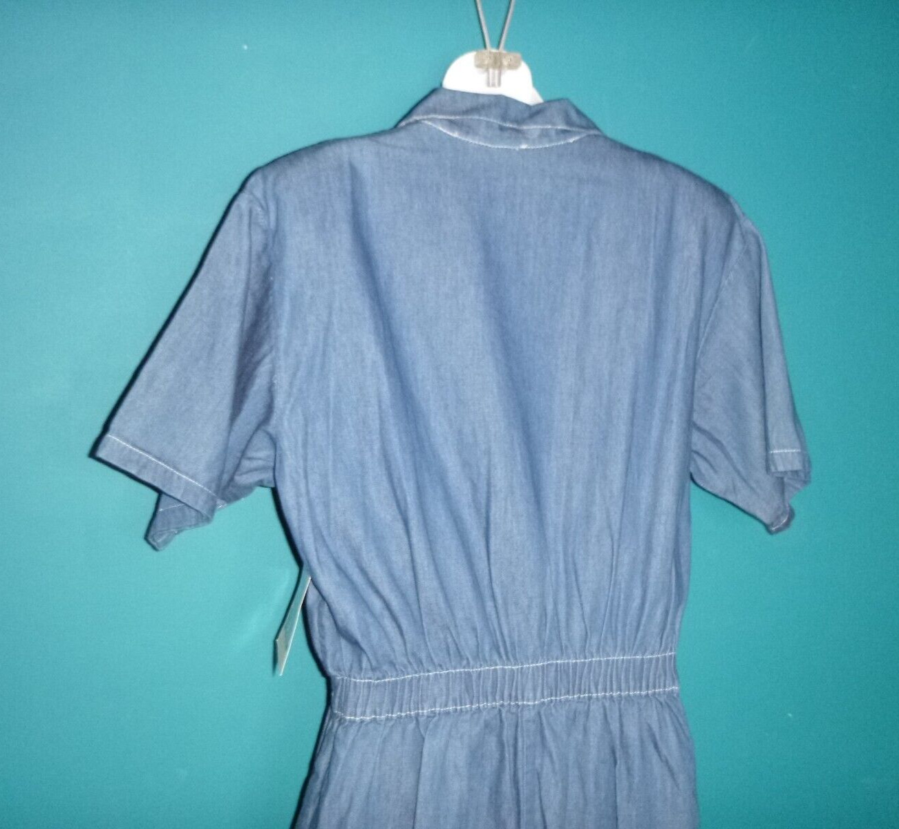 NOS Vtg 80s Northwest Blues Montgomery Wards Blue Denim SHorts Romper Sz M/L