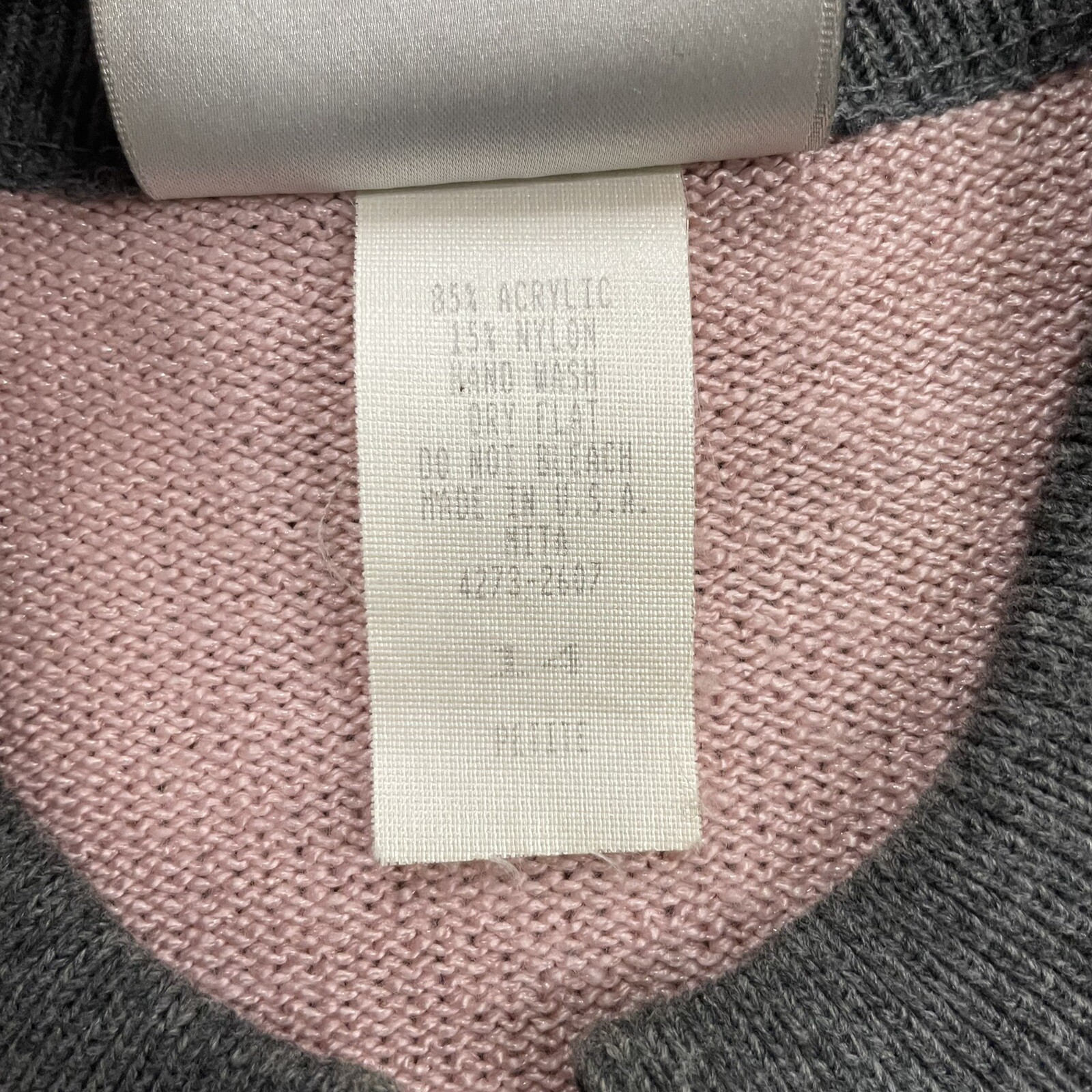 Vintage Cotton Candy Pink and Blue Cardigan by Mita Made In USA Size 14 Petite