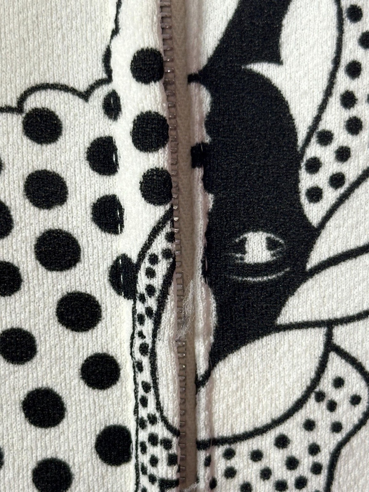 1960s MOD FACE Print SURREALIST OP Art Dot Whimsical Mini Dress. XS-S. AS IS