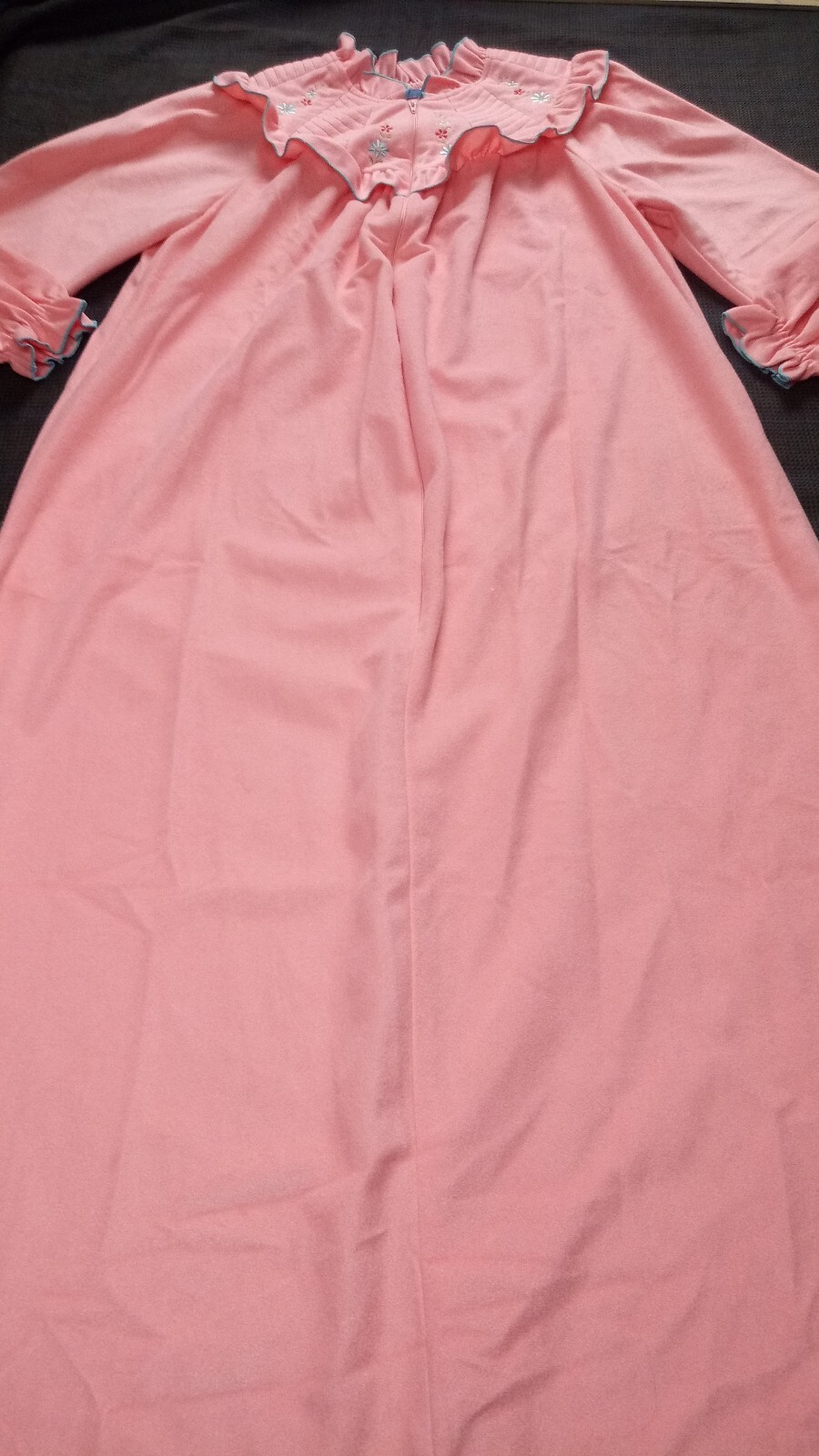 Vintage Lara Dee By Charm Women’s L Peach Pink Warm Zip Lounge Robe Housecoat