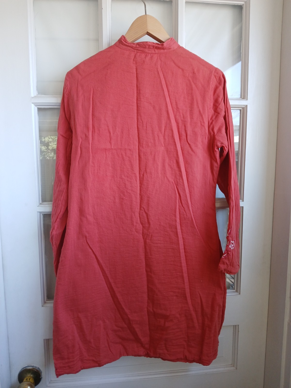 vtg april cornell embroidered red asian inspired boho tunic top dress