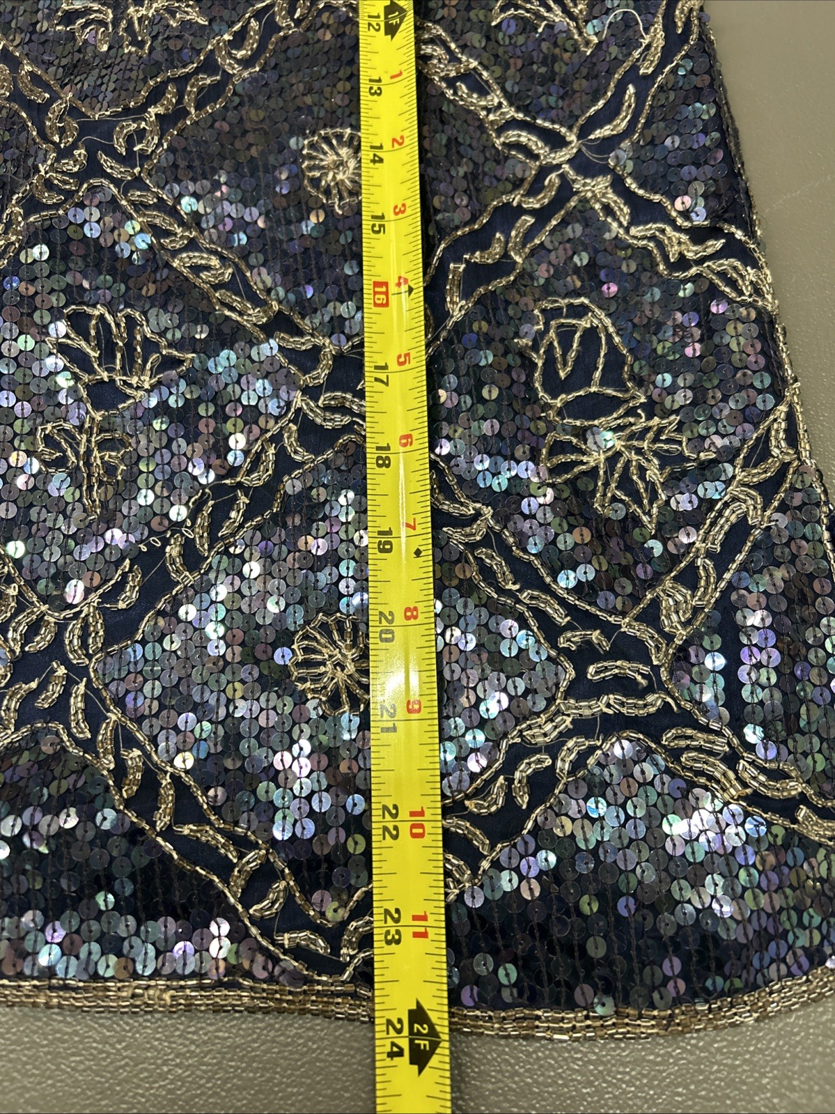 GLAM 80s Vintage I. Magnin Silk Party Cocktail Evening Top XS Shiny Beaded Hand