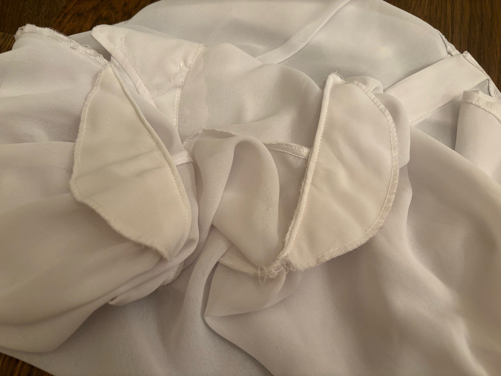 Vtg 50’s white sheer nylon chiffon embroidered secretary geek tailored blouse