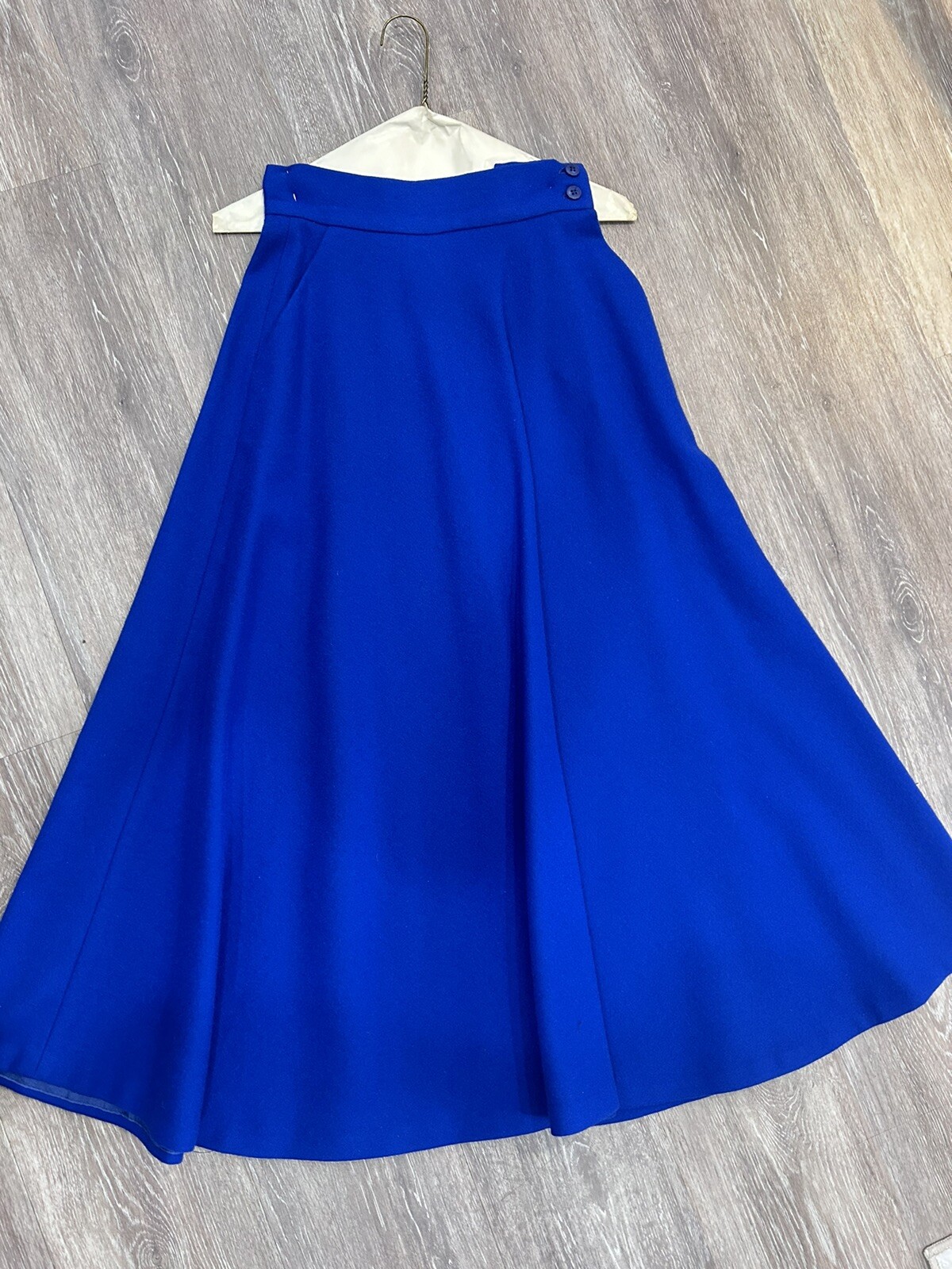 AMAZING Vtg 1960s West Bay Blue 100% Pure Wool Blend 2 PC SKIRT SUIT Sz 4