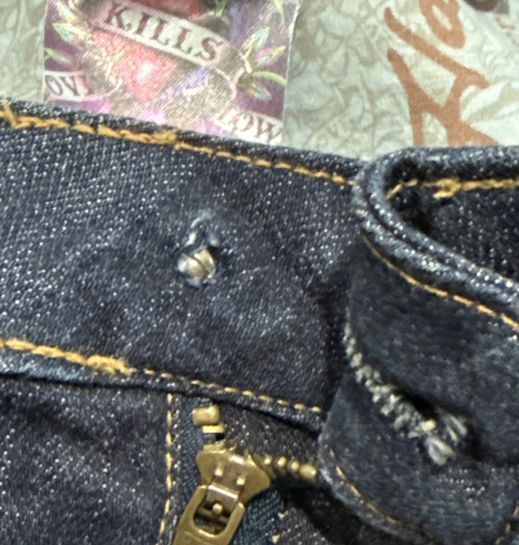 Vintage Ed Hardy Love Kills Slowly Distressed Jeans Size 22 See Description