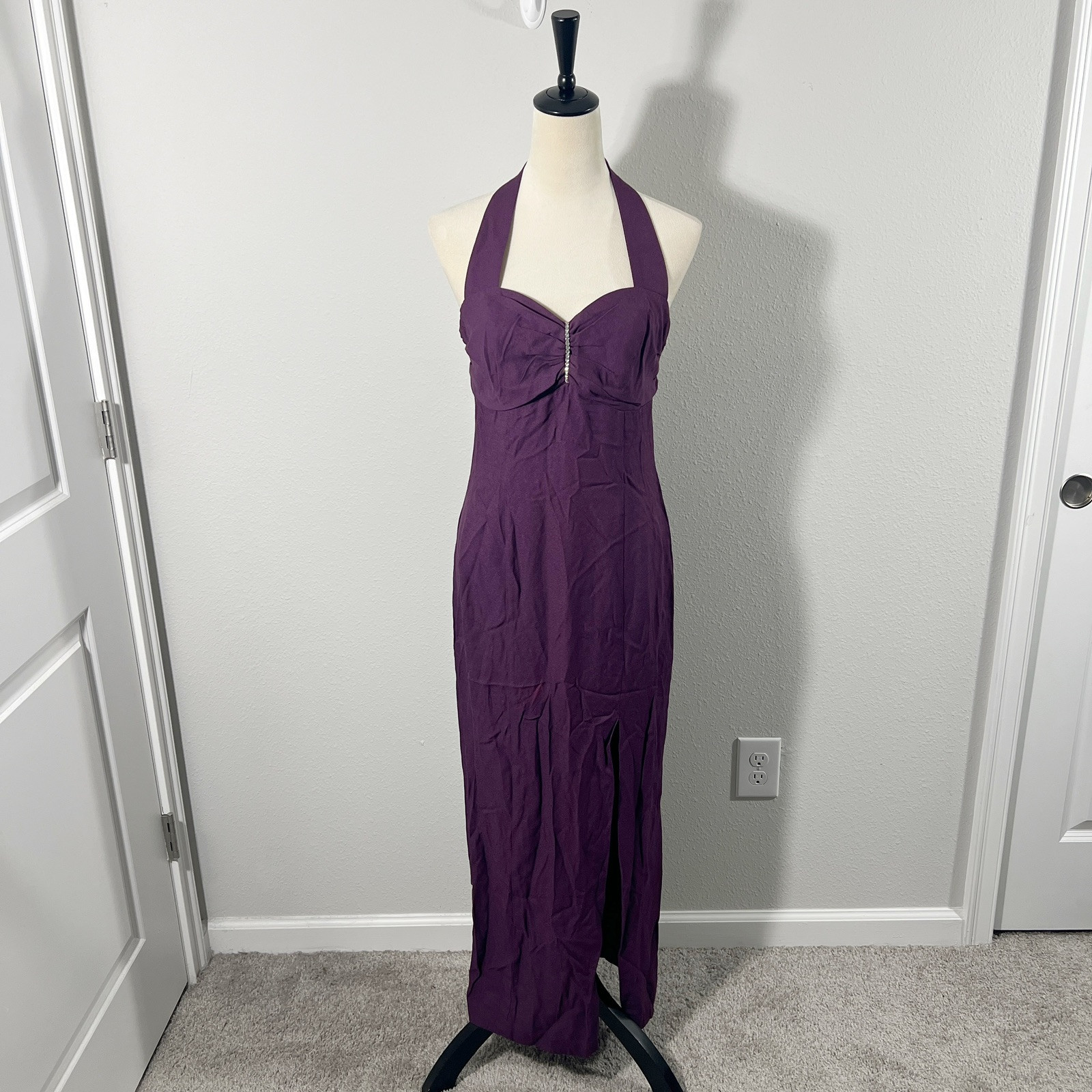 Vtg 90s Y2k Blondie And Me Evening Halter Prom Party Dress Gown Elegant Sz 9/10