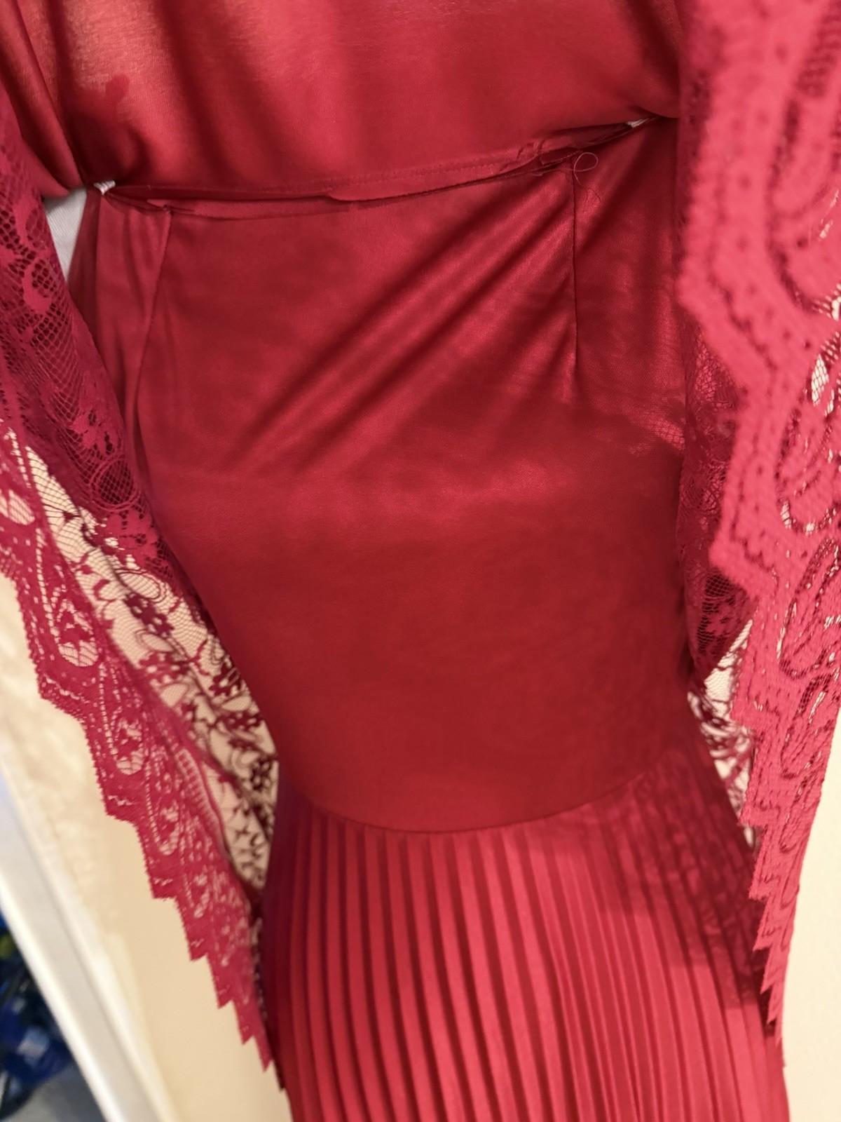 Vintage Size 12 Long Burgandy Evening Gown
