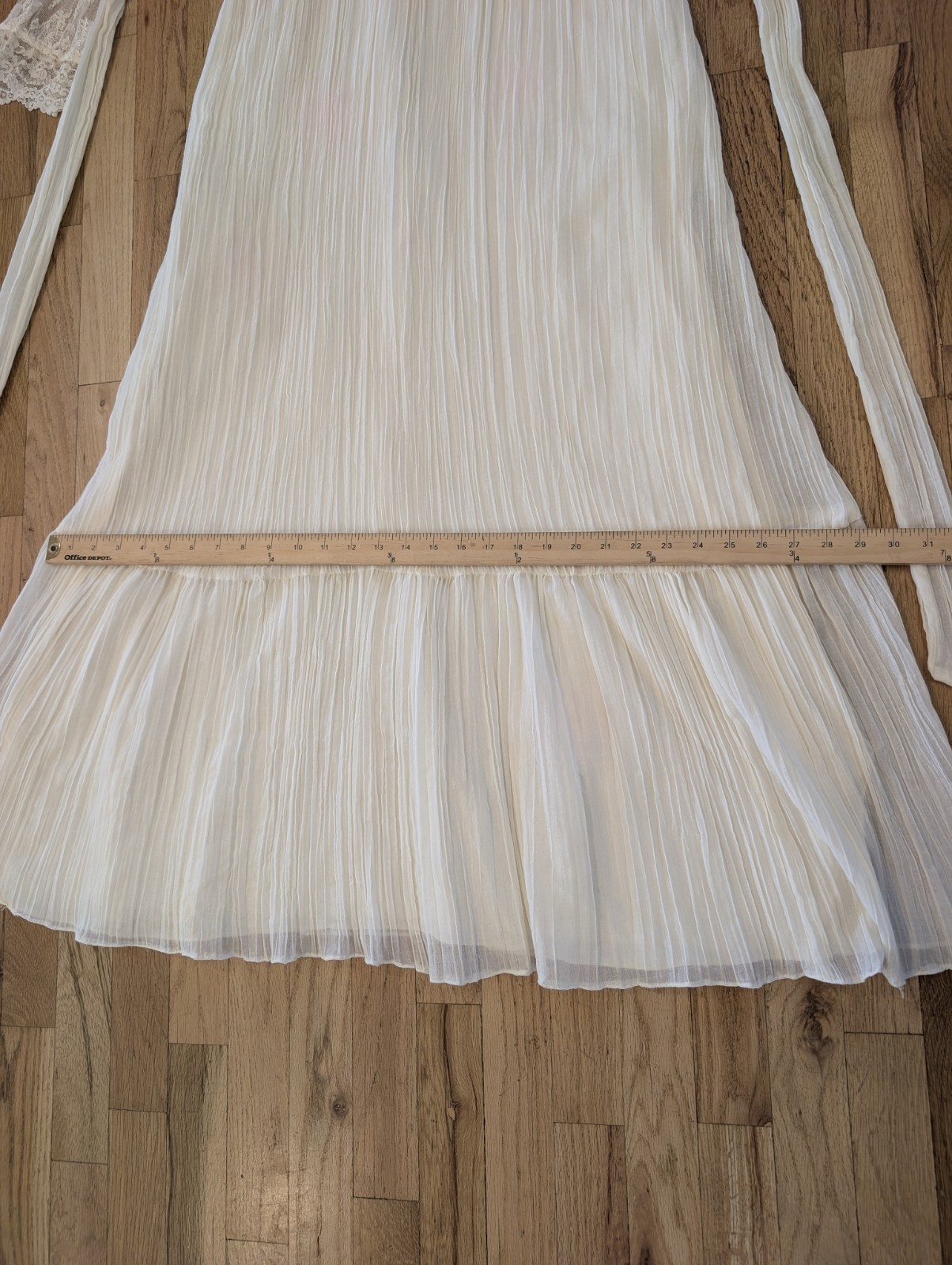 VTG 70s Prairie Maxi Dress Ivory Lace Victorian Revival S Boho Cottagecore Bride