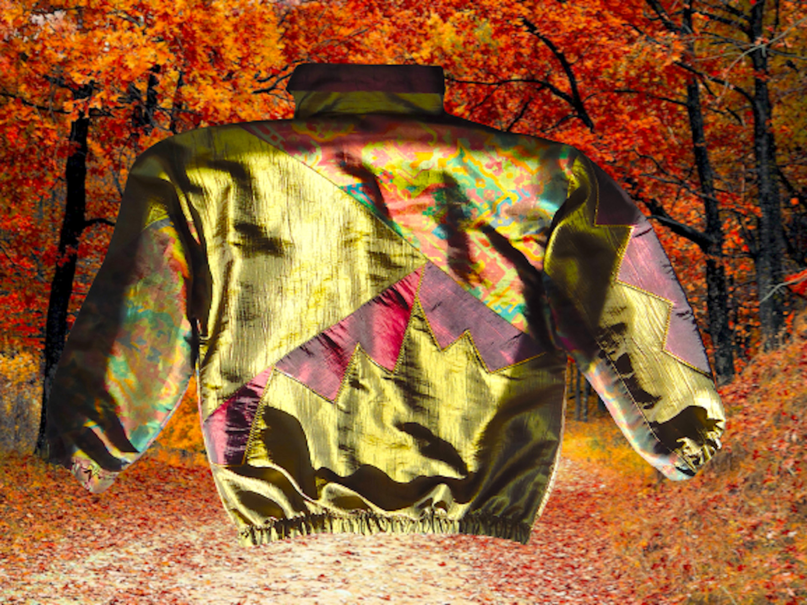 Great Cavalier by St. Paul Women’s Unique Vintage Olive/Purple Satin Look Blazer